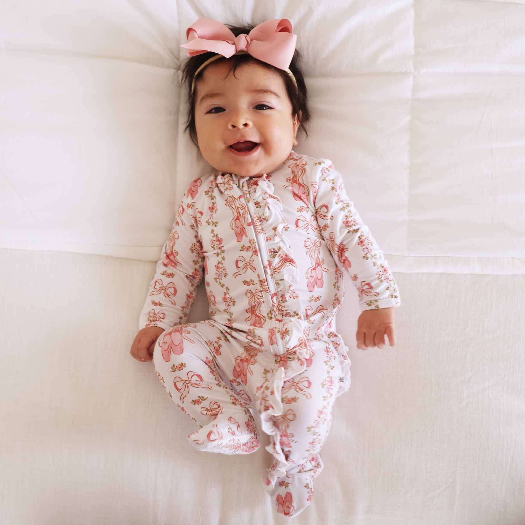  Ballet Blossoms Ruffle Zipper Footie、mySite、layawaytickets