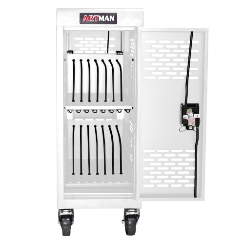 16-Compartment Removable Locking Charging Cabinet for Laptop, Chromebook-Black、、casual