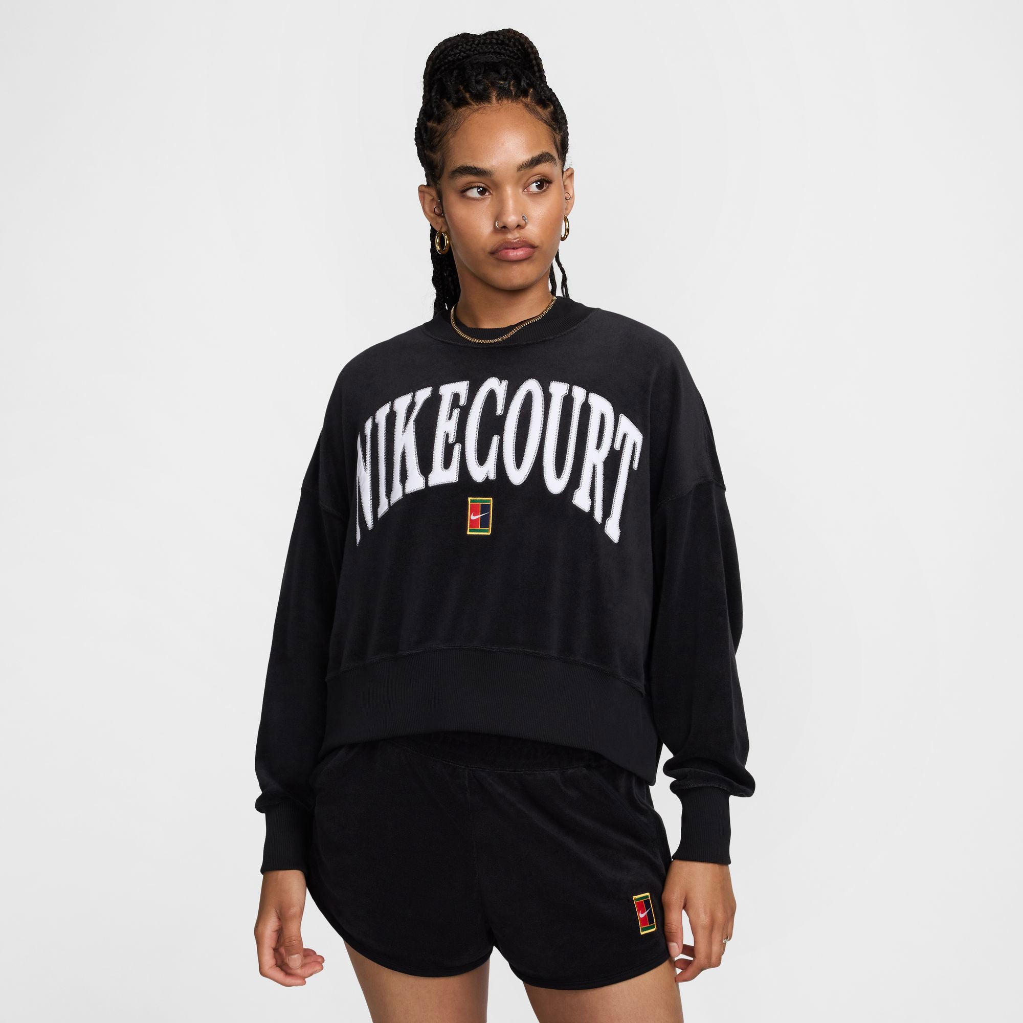 NikeCourt Heritage Women's Oversized Graphic Tennis Sweater、mySite、neckold