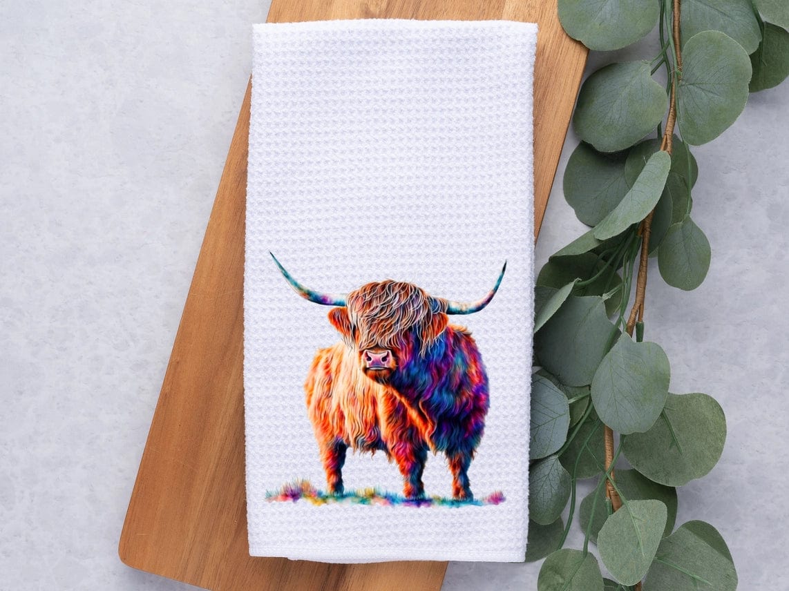 Colorful Majestic Highland Cow Micro Fiber Towel、mySite、g9winljtr