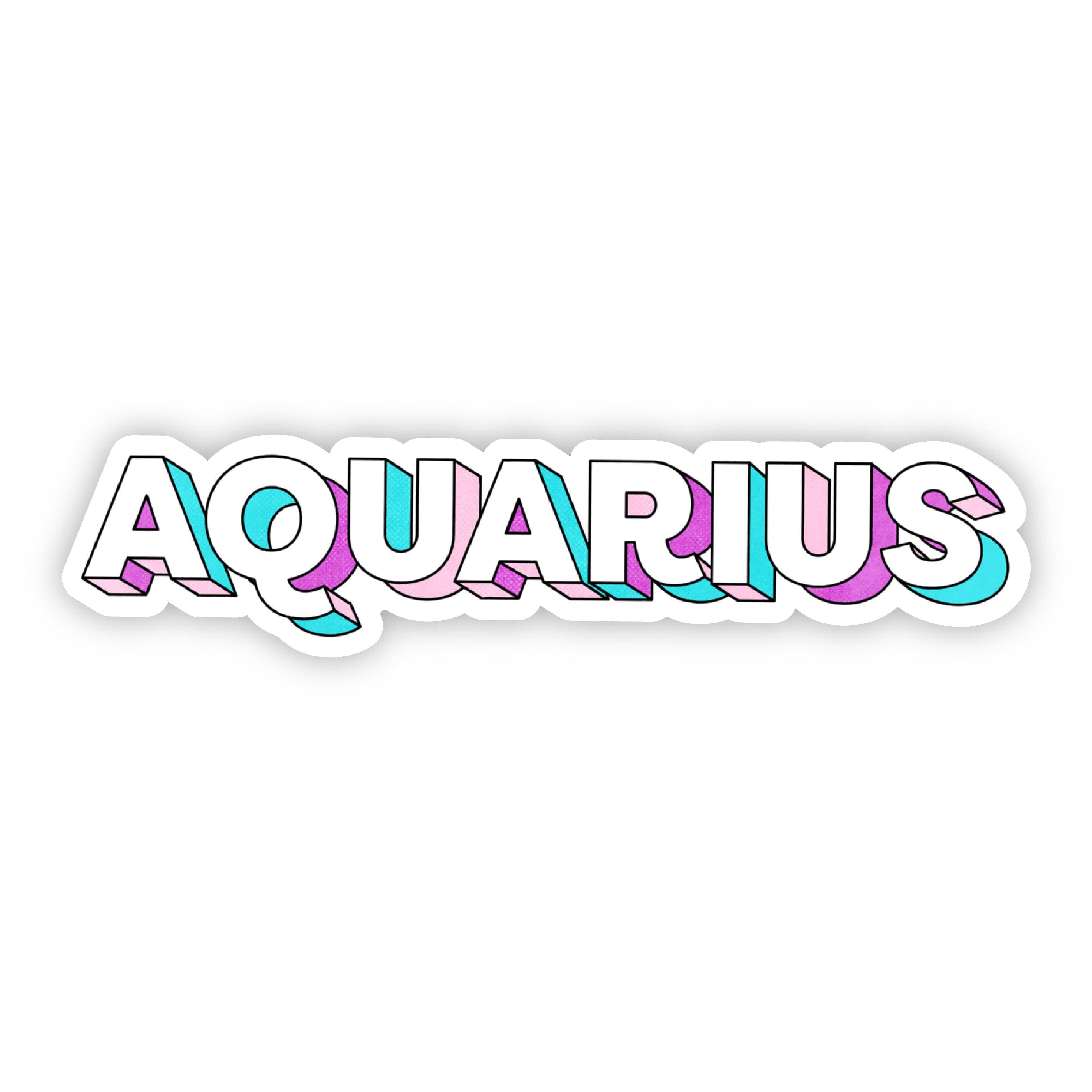  Aquarius Lettering Zodiac Sticker、mySite、elrpsem3k