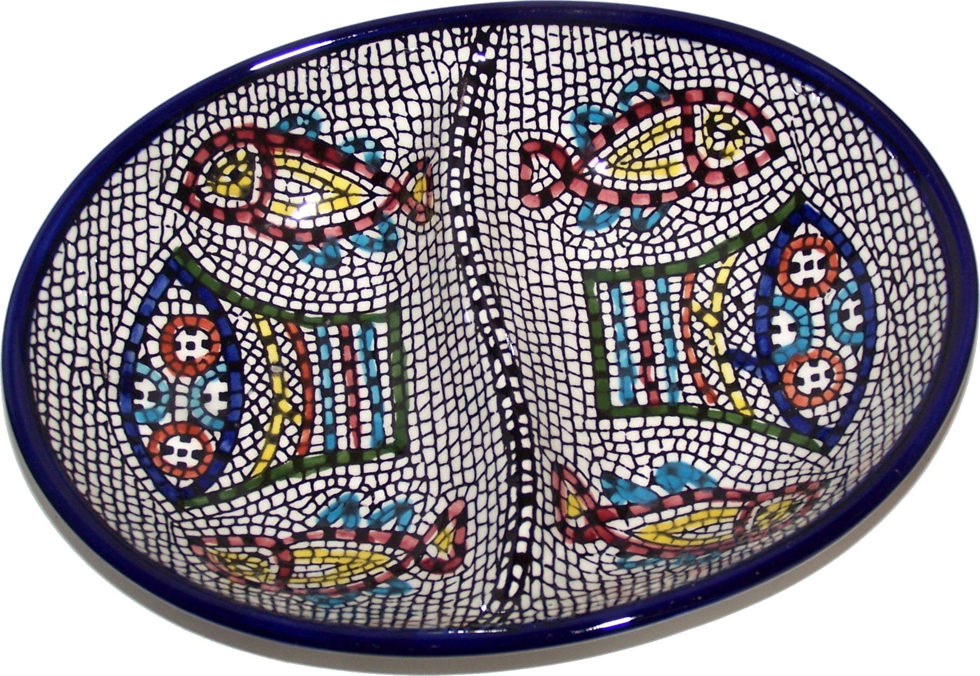  Double Dish Tabgha - Miracle of Multiplication of Fish and Bread Ceramic Serving Snack Dish (7.5 Inches) - Asfour Outlet Trademark、mySite、elrpsem3k