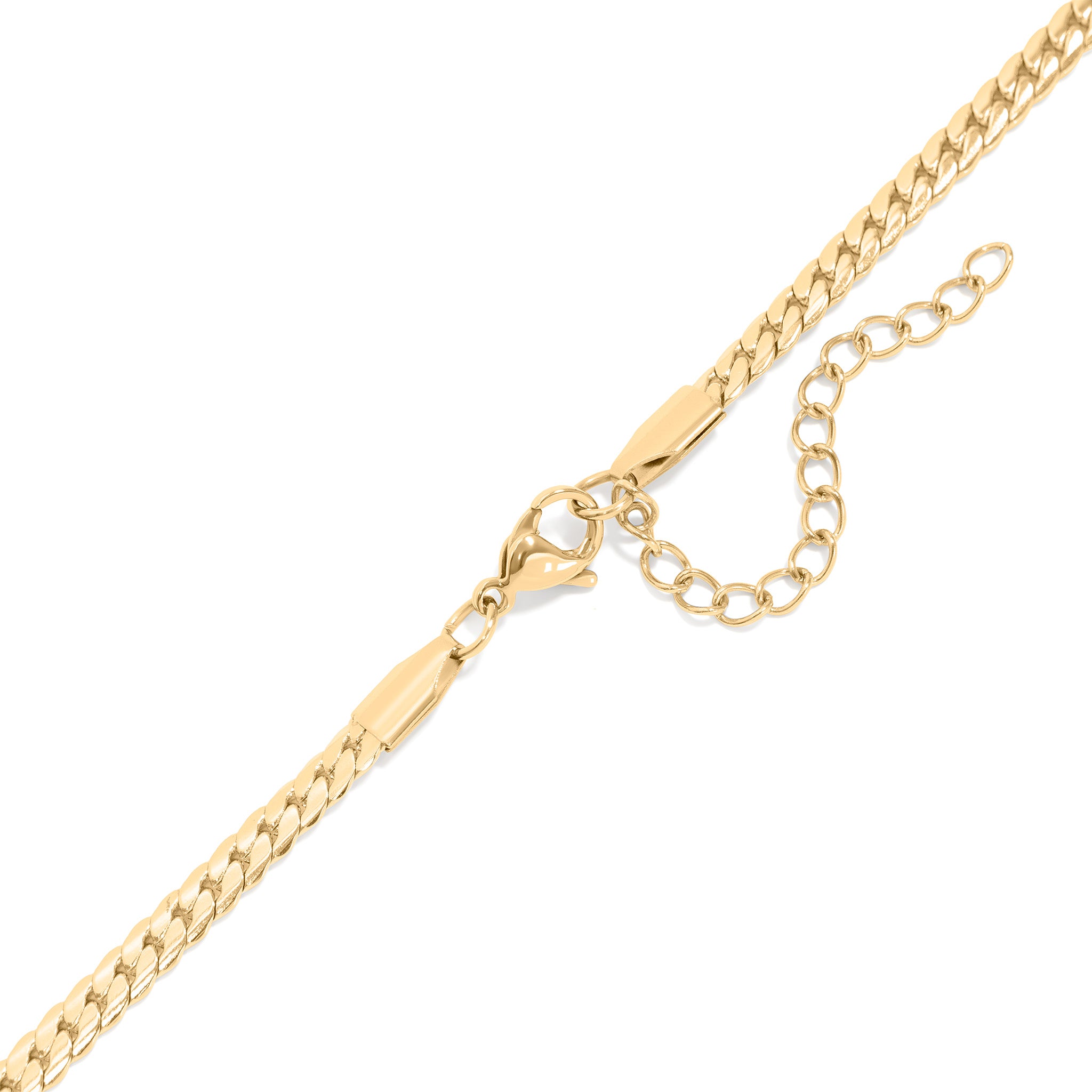 18K Gold PVD Stainless Steel Curb Chain Charm Holder Necklace / CHN0102、mySite、dreamappss