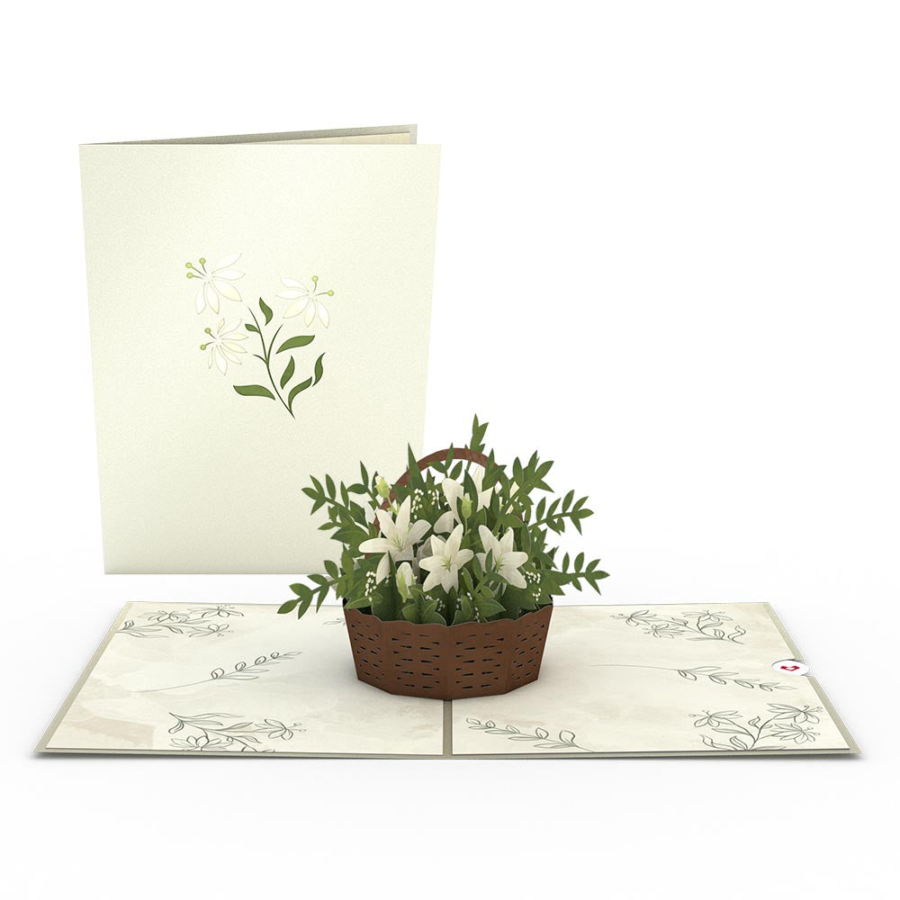 White Flower Basket Pop-Up Card、mySite、solidvoid
