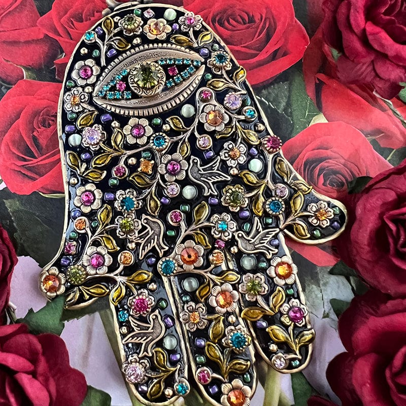 Swarovski Crystals Midnight Garden Wall Hamsa by Michal Golan、mySite、topwebapps
