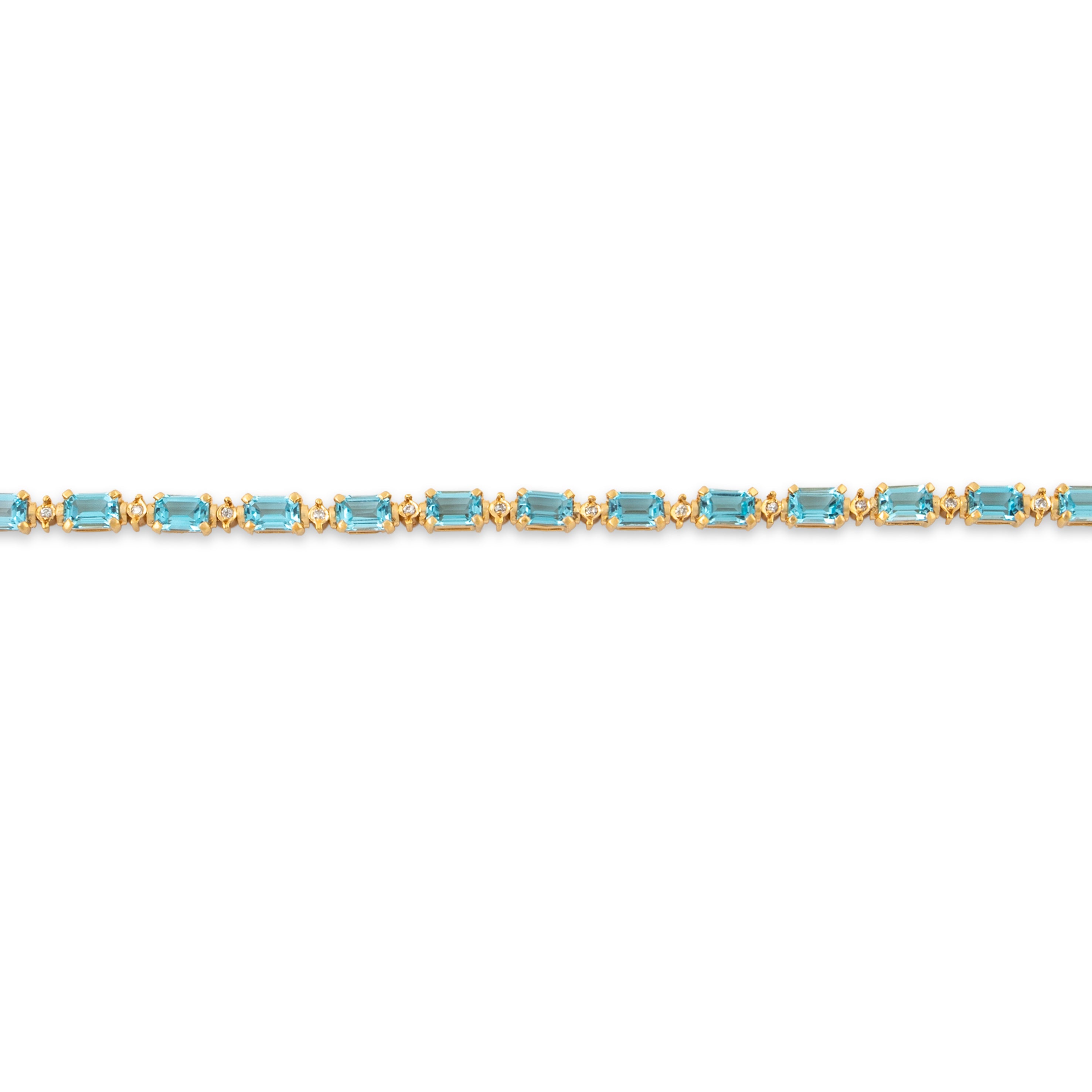 Vintage 14k Yellow Gold 12.24cttw Topaz .288cttw Diamond Tennis Bracelet 6.75、mySite、hinf8tx79