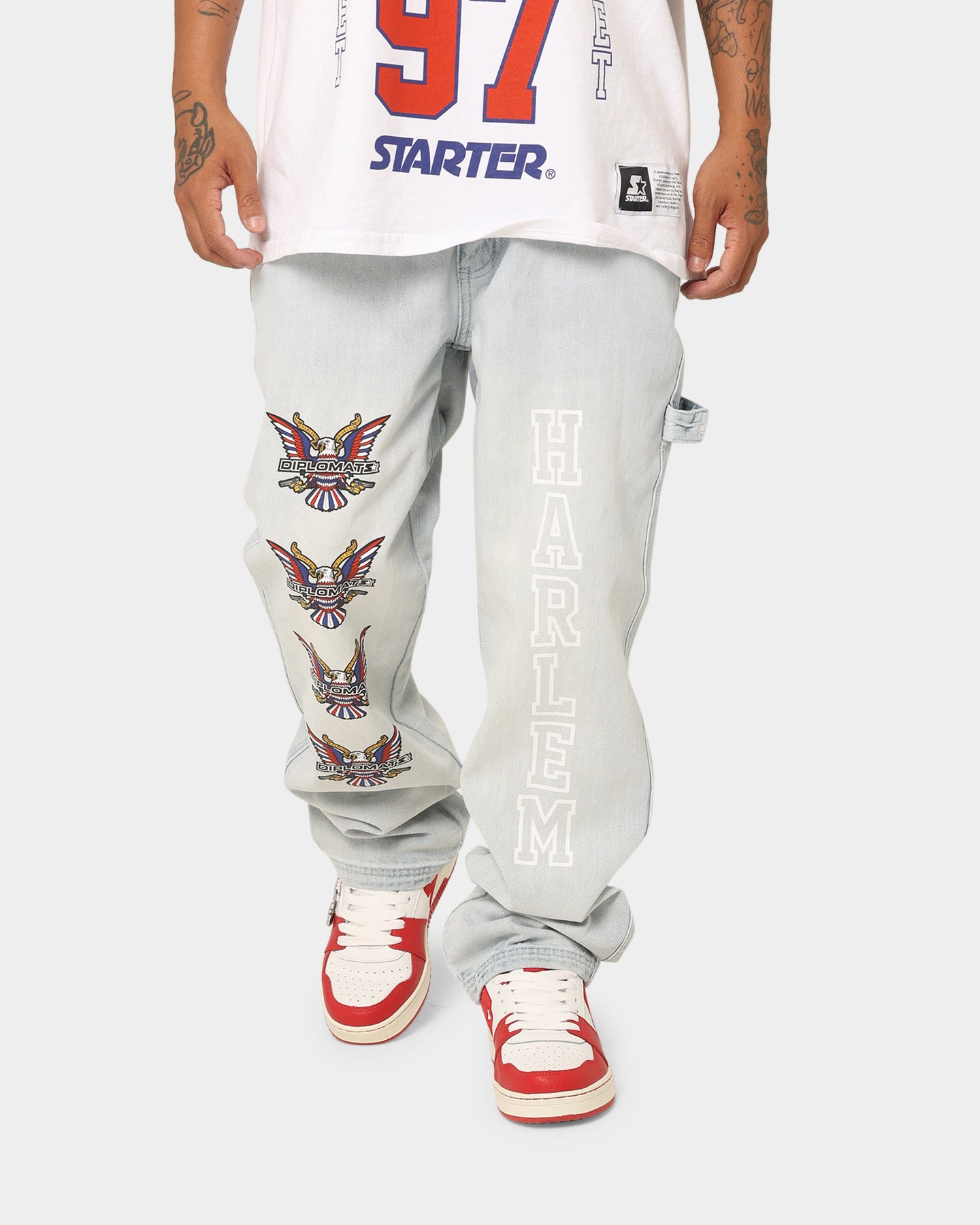 Starter X Diplomats 95 Relaxed Jeans Snow Wash、mySite、zt4zffjzw