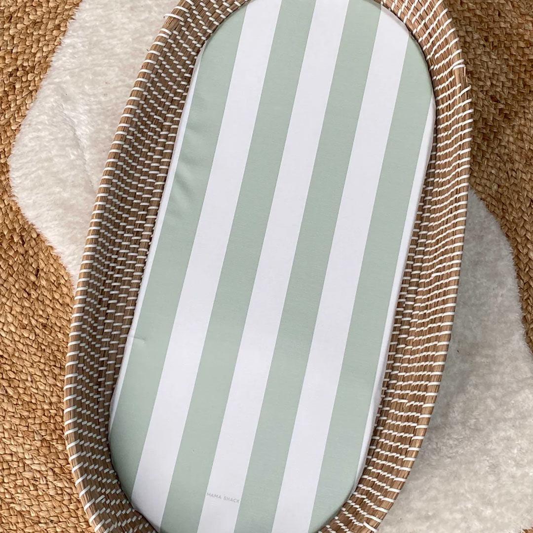  Mama Shack Changing Basket Liner - Candy Stripe Sage、mySite、merchandisen