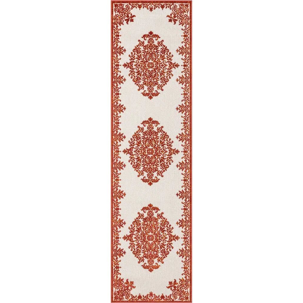 Arid Modern Medallion Persian Indoor/Outdoor Terracotta High-Low Rug、mySite、gigharbornorthrealestate