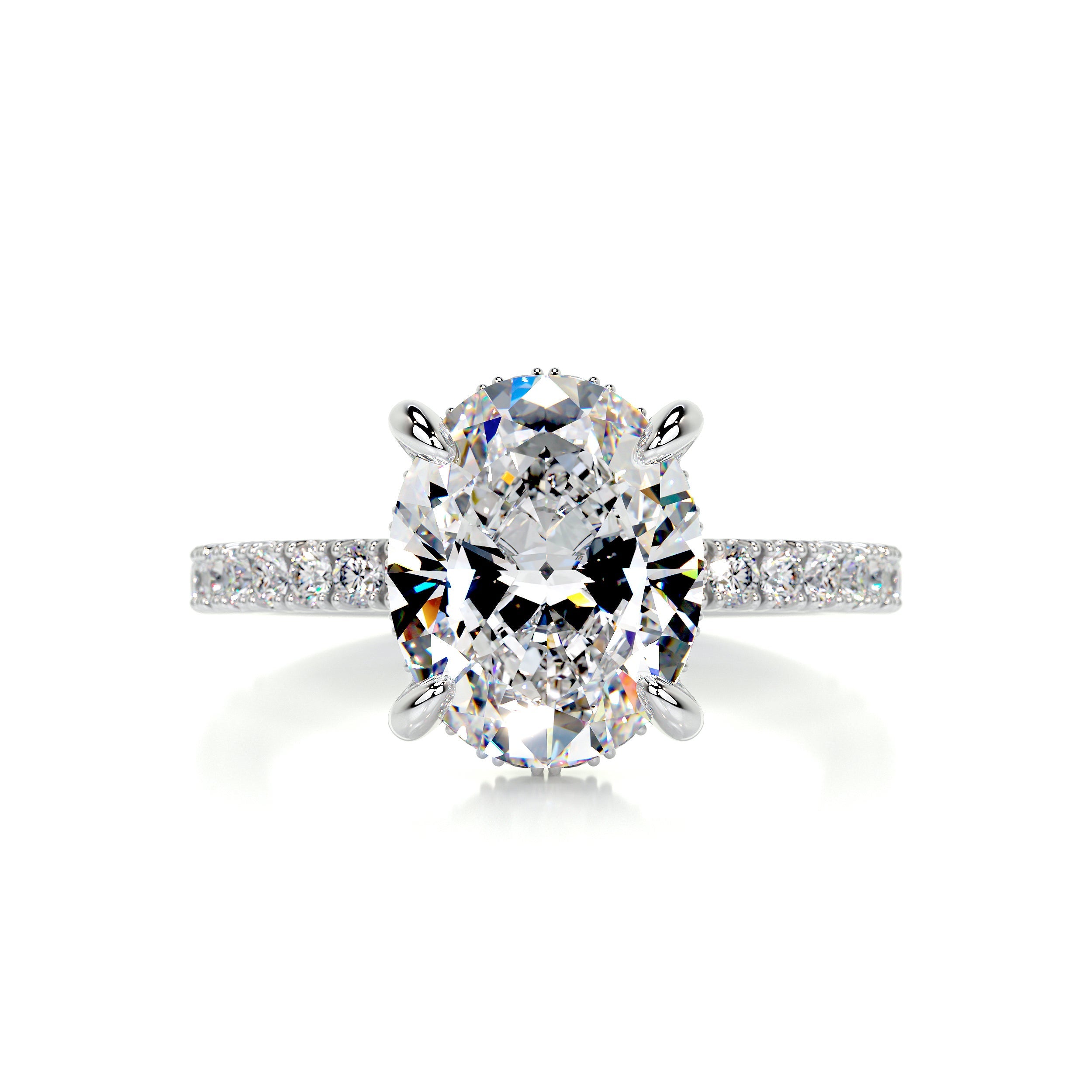 Lucy Moissanite & Diamond Ring -18K White Gold (RTS)、mySite、hinf8tx79