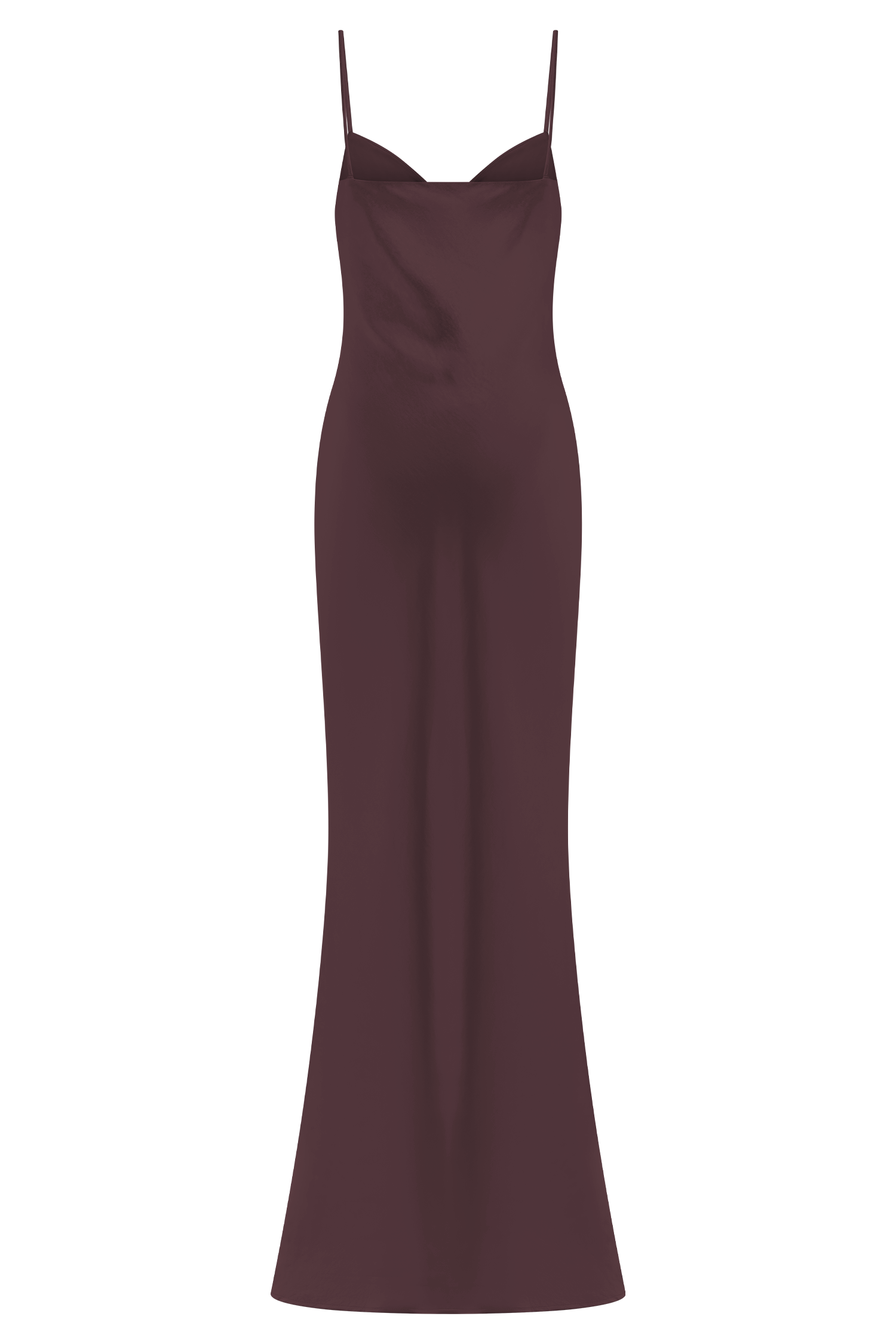 Lilly Sweetheart Satin Maxi Dress - Dark Chocolate、mySite、solidvoid