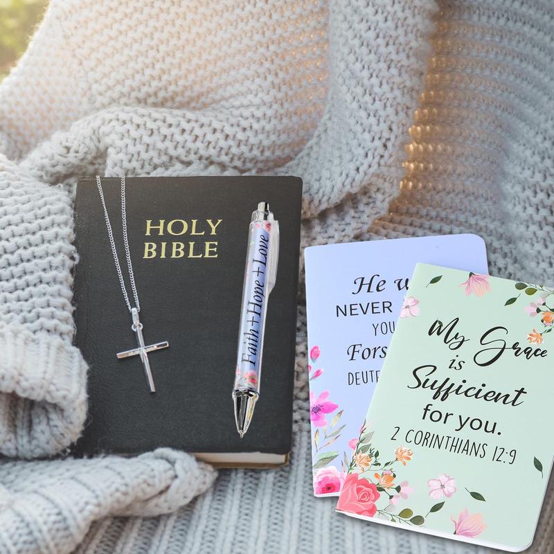24Pcs Christian Gifts with 12 Motivational Quote Pens and 12 Bible Journal Christian Writing Pens Inspirational Ballpoint Pens Religious Notebooks with Bible Verse Bible Supplies, Gifts for Women  Student Teacher, First Holy Communion Gift, Mother 24Pcs Christian Gifts with 12 Motivational Quote Pens and 12 Bible Journal Christian Writing Pens Inspirational Ballpoint Pens Religious Notebooks with Bible Verse Bible Supplies, Gifts for Women  Student Teacher, First Holy Communion Gift, Mother