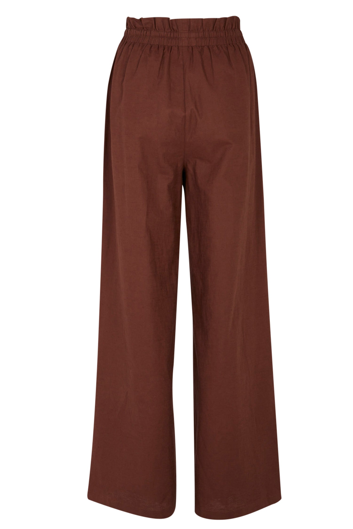 Brown Cotton Linen Demi Trouser、mySite、solidvoid