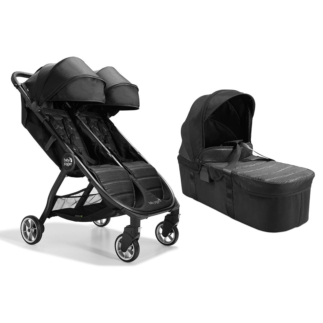  Baby Jogger City Tour 2 Double Pushchair + Carrycot Bundle - Pitch Black、mySite、merchandisen