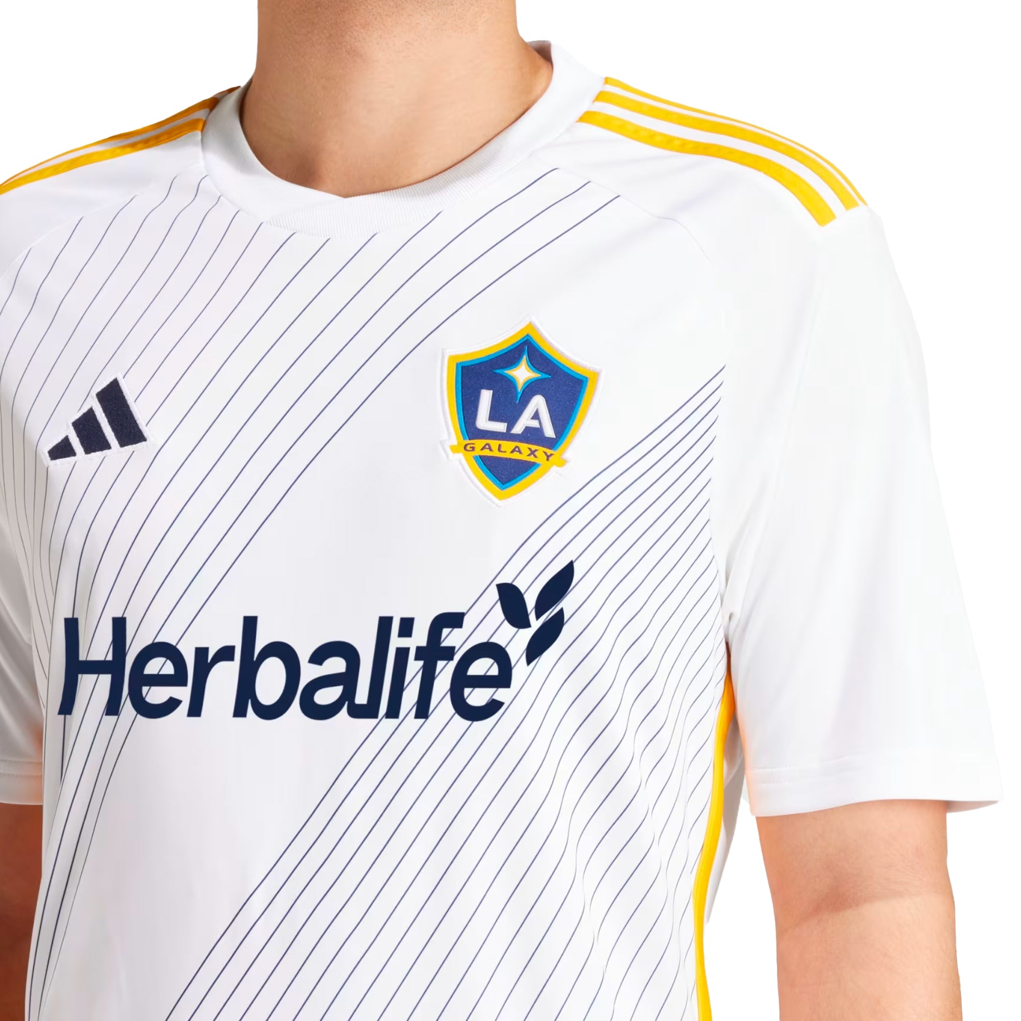 adidas Men's LA Galaxy 2024/25 Home Jersey White/Blue、mySite、noshort