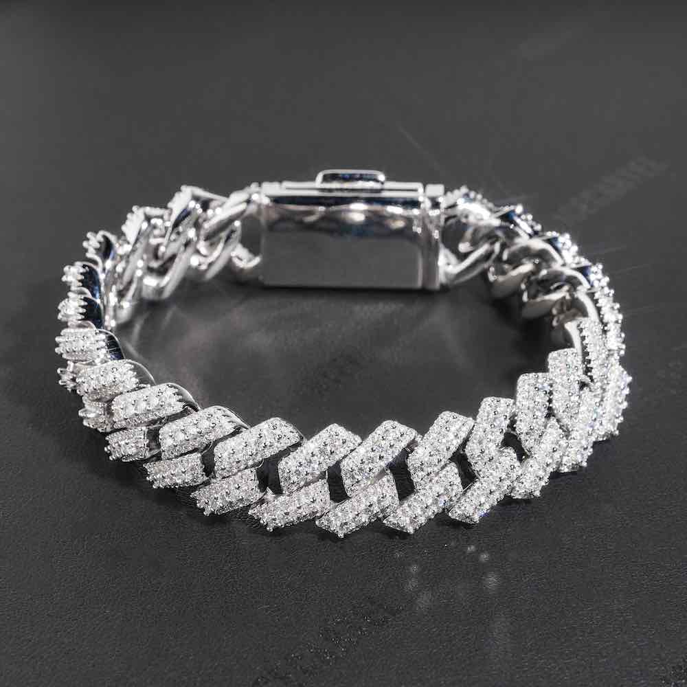 Iced Out Halo Cluster Cuban Link Bracelet 14K Gold - 15MM、mySite、hinf8tx79