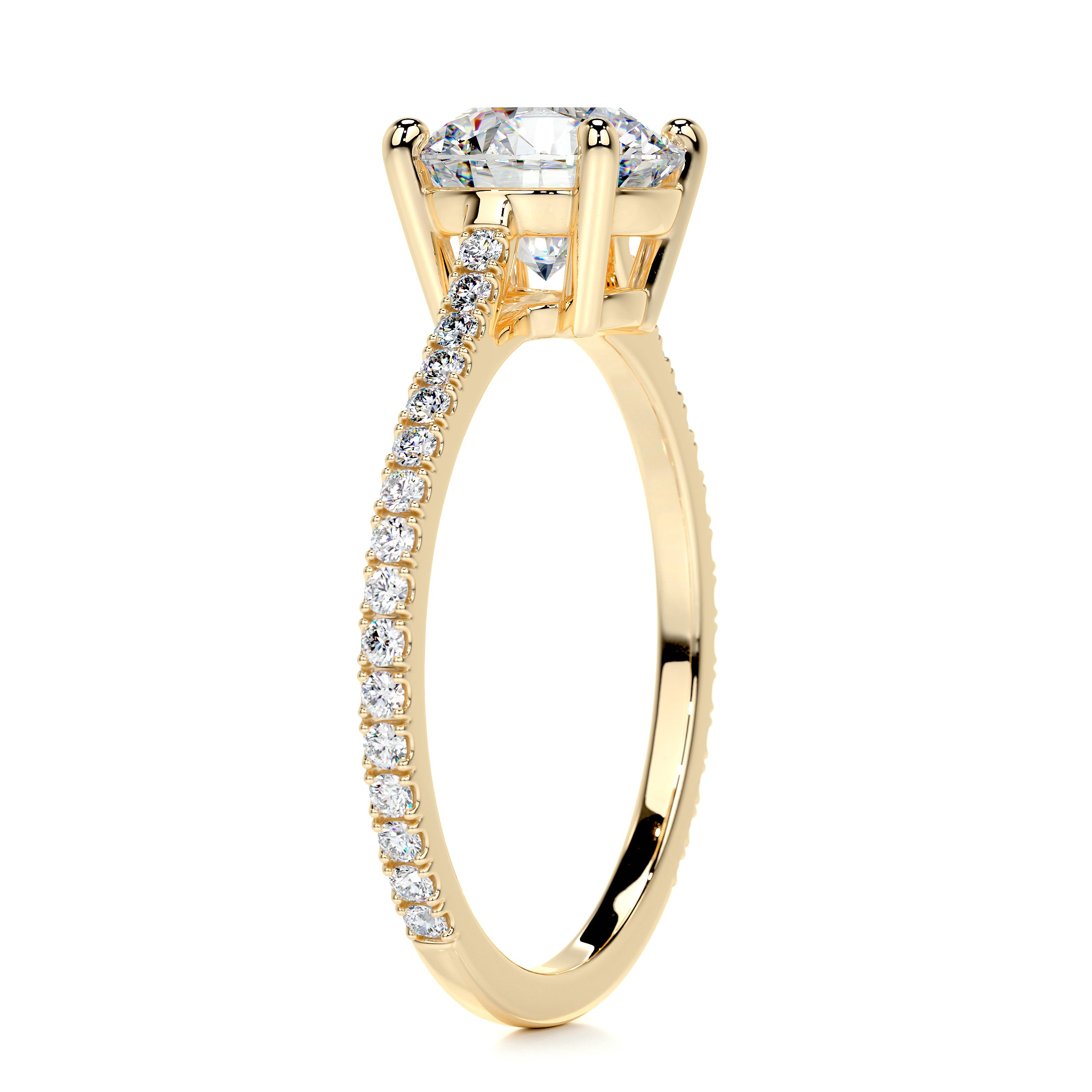Anna Moissanite & Diamond Ring -18K Yellow Gold、mySite、hinf8tx79
