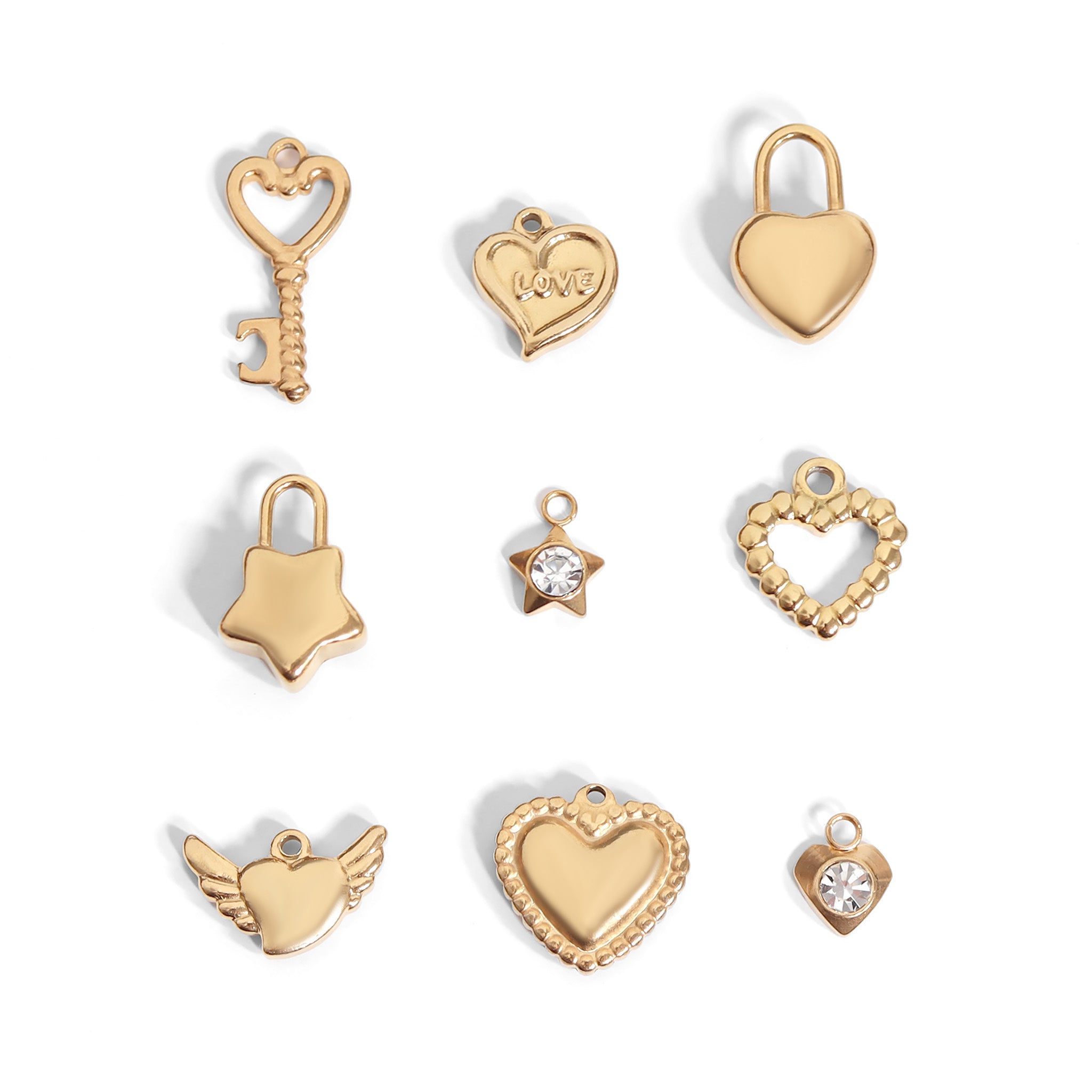 18K Gold PVD Stainless Steel Love & Friendship Charm Set / BND0050、mySite、dreamappss
