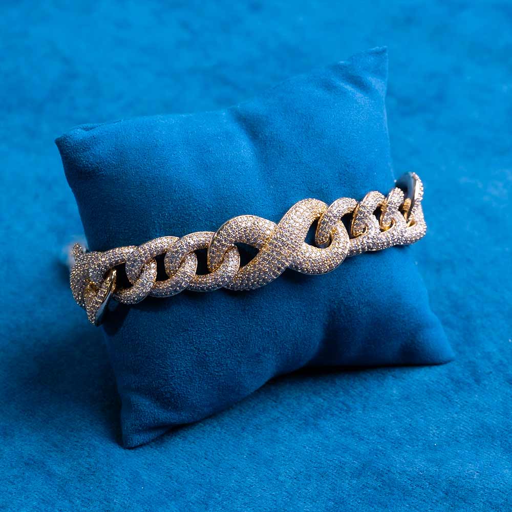 20MM Moissanite Infinity Link Bracelet 14K Gold、mySite、hinf8tx79