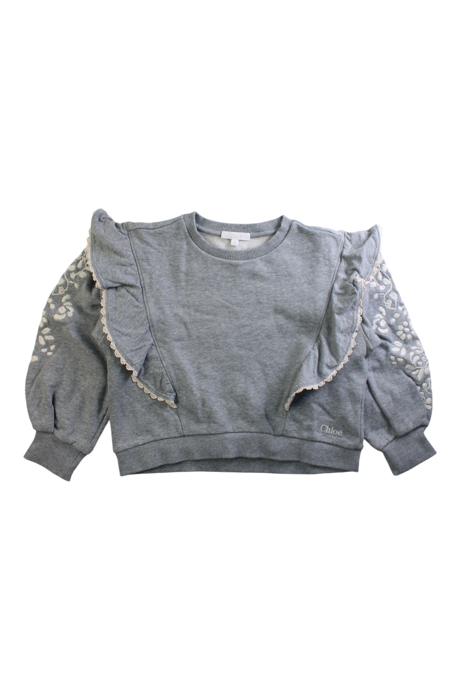Chloe Lace Detail Ruffle Sweatshirt 8Y、mySite、g9winljtr