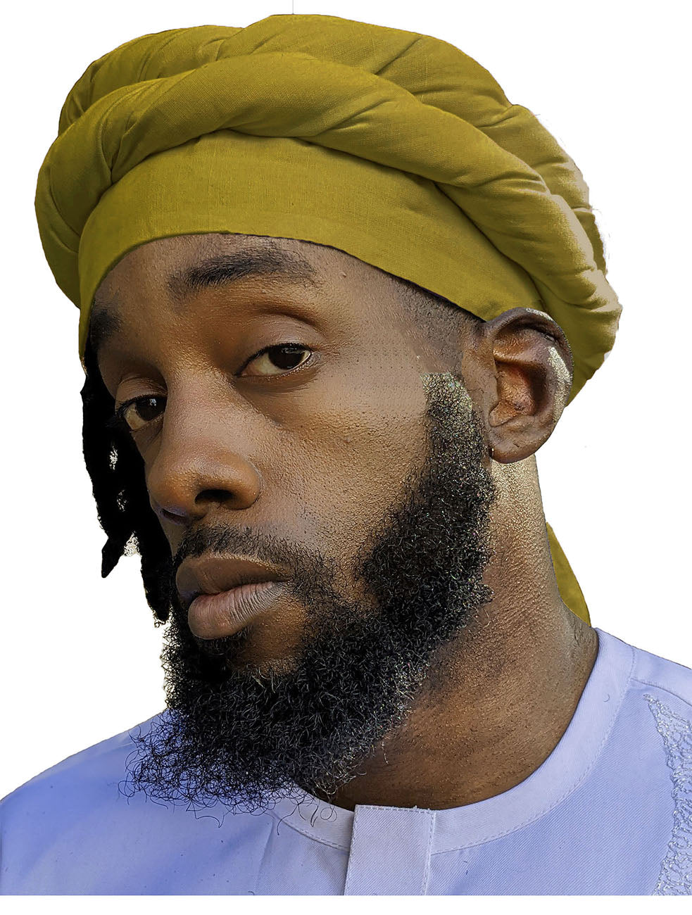Gold African pre-tied Turban for Men - DPHDM301PT、mySite、solidvoid
