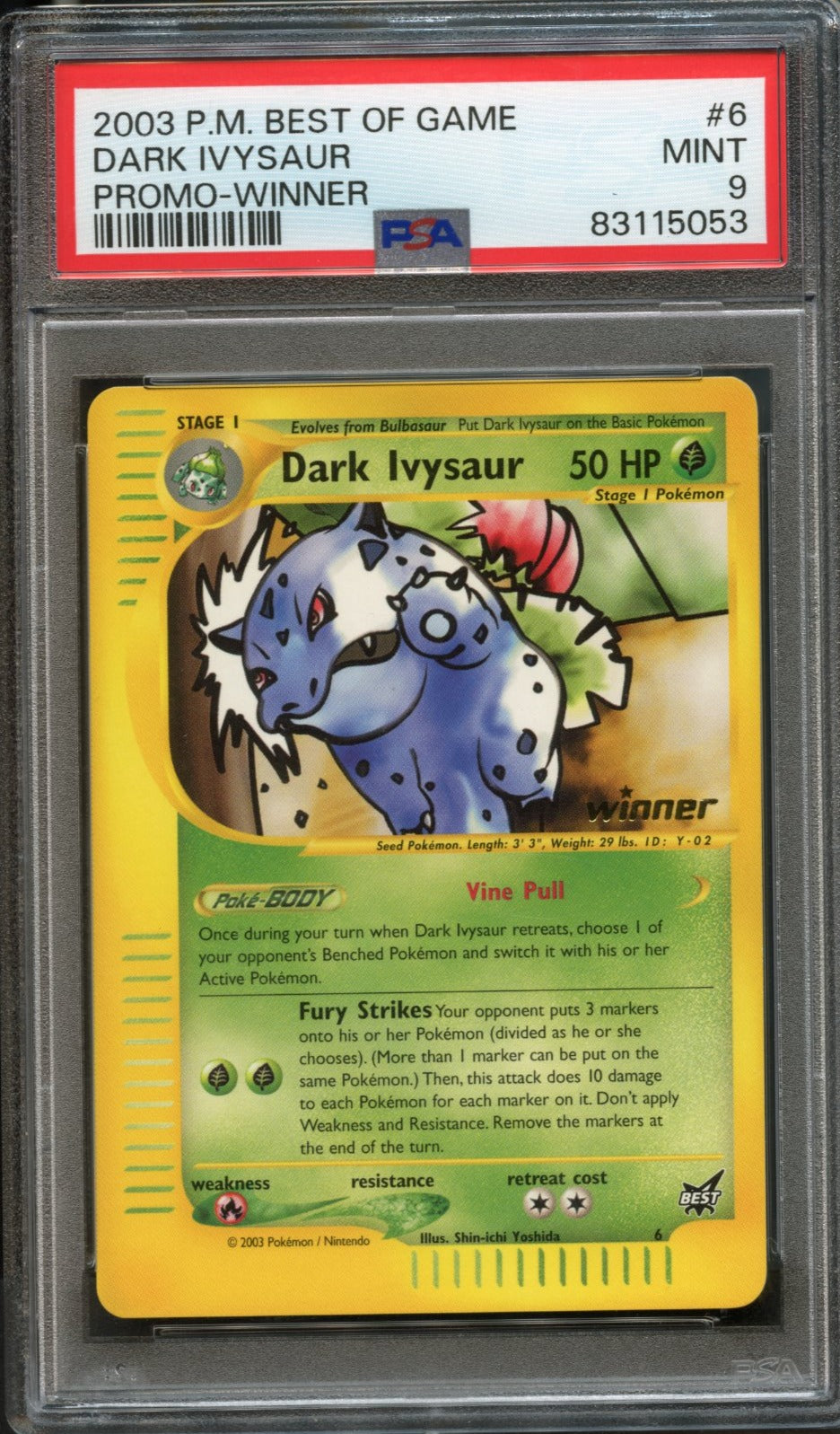 Dark Ivysaur Winner #6 PSA 9 Best Of Game、mySite、waistdrama