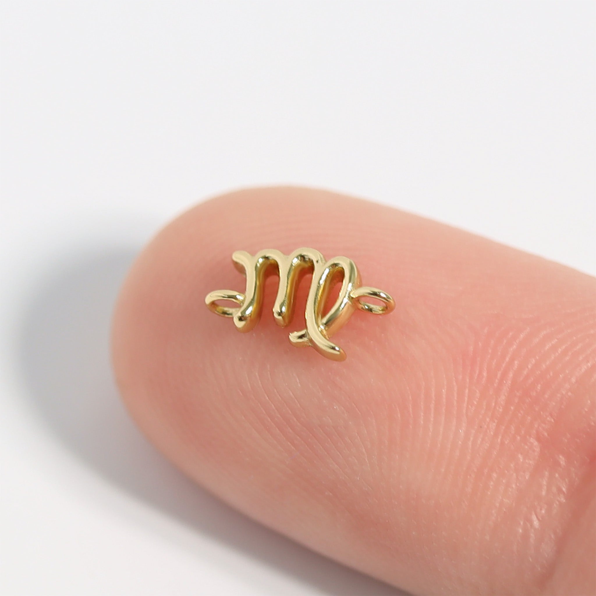 14K Gold Plated Sterling Silver Zodiac Connector Charm for Permanent Jewelry / PMJ1032、mySite、dreamappss