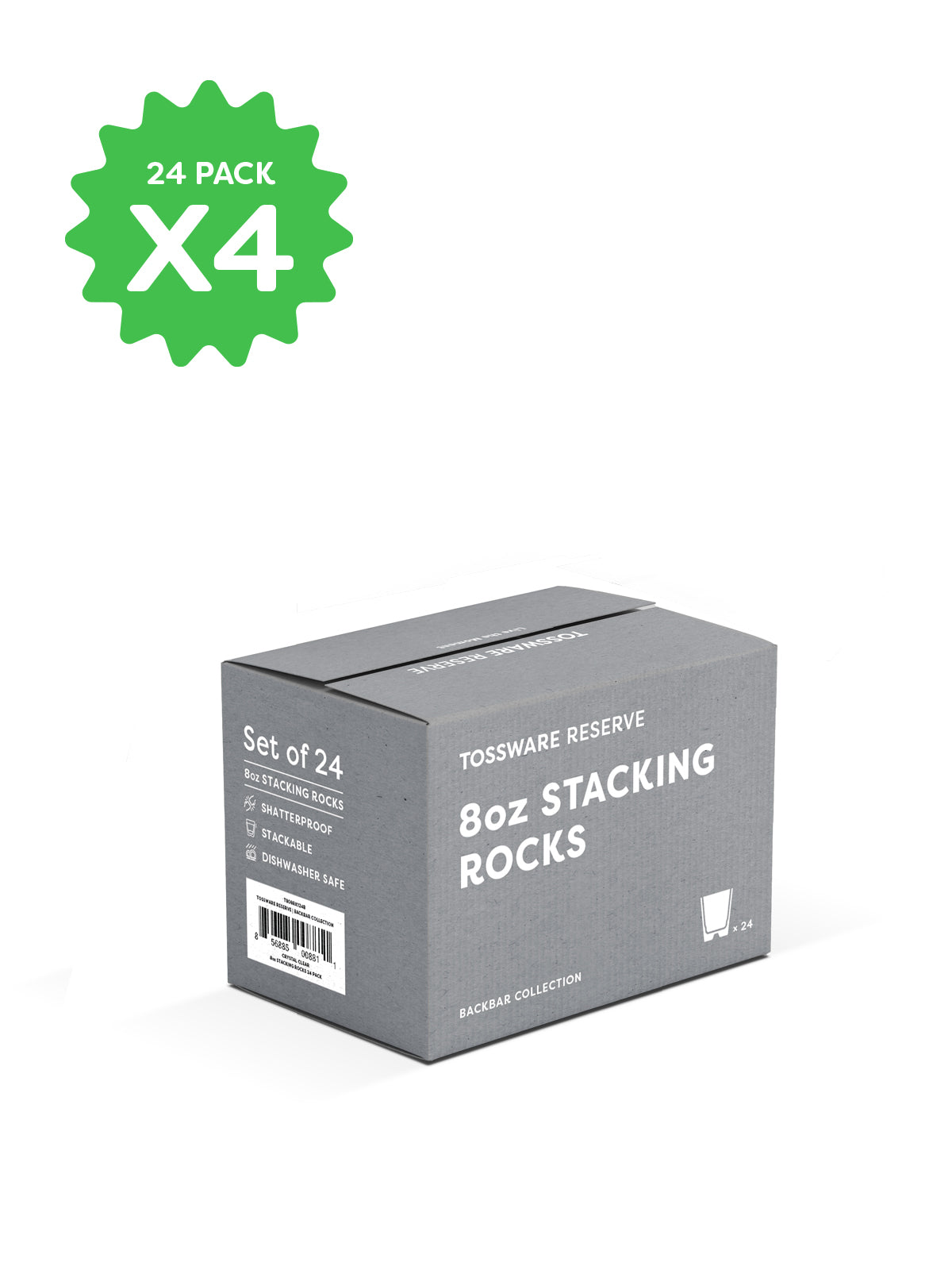 RESERVE 8oz Stackable Rocks Tritan Copolyester Glass - Bulk、mySite、camillekostekn