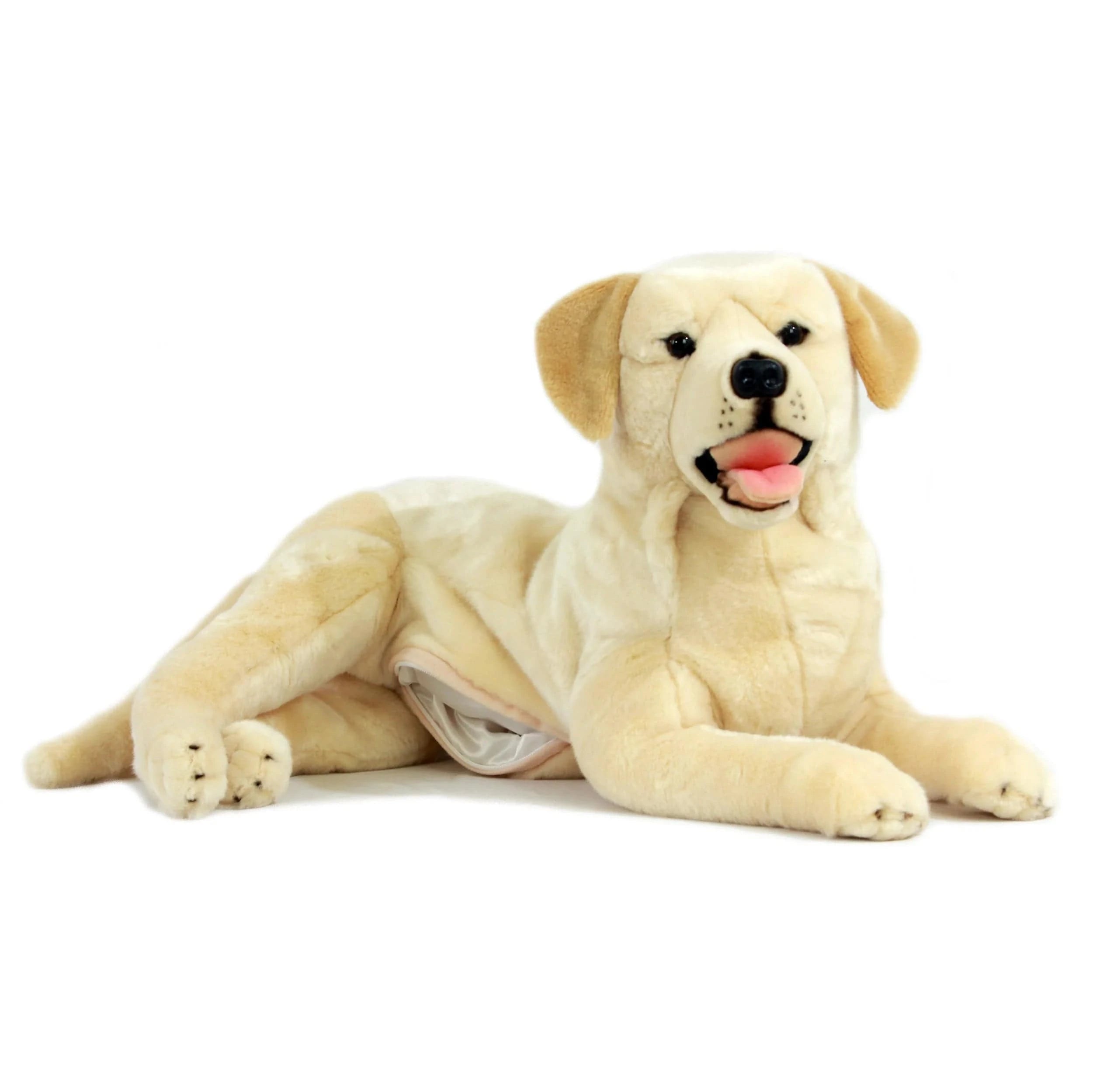 Large Plush Yellow Labrador Retreiver Lifelike w or w/o Satin Pocket Eco Friendly、mySite、g9winljtr