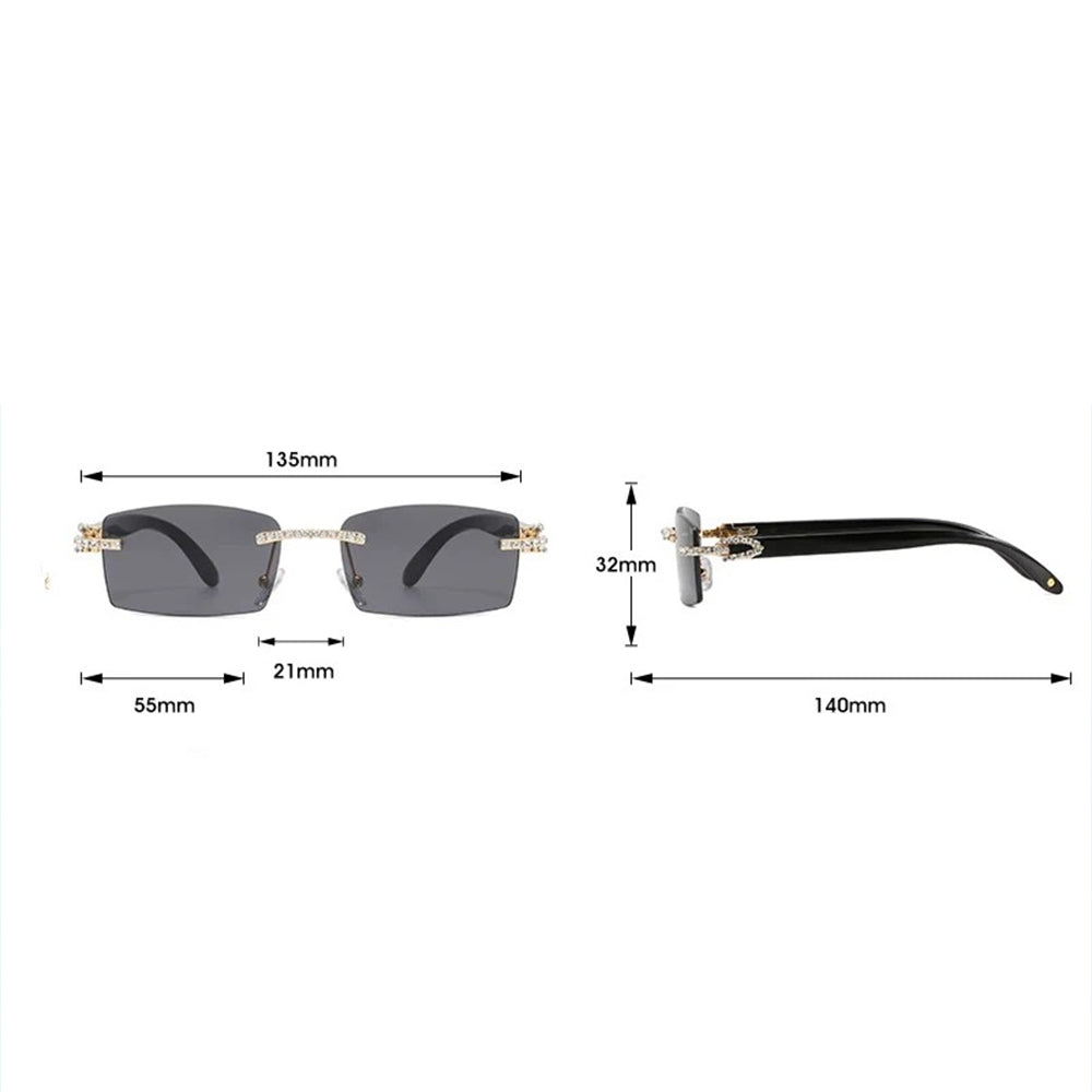 Moissanite Rimless Sunglasses 14K Gold、mySite、hinf8tx79