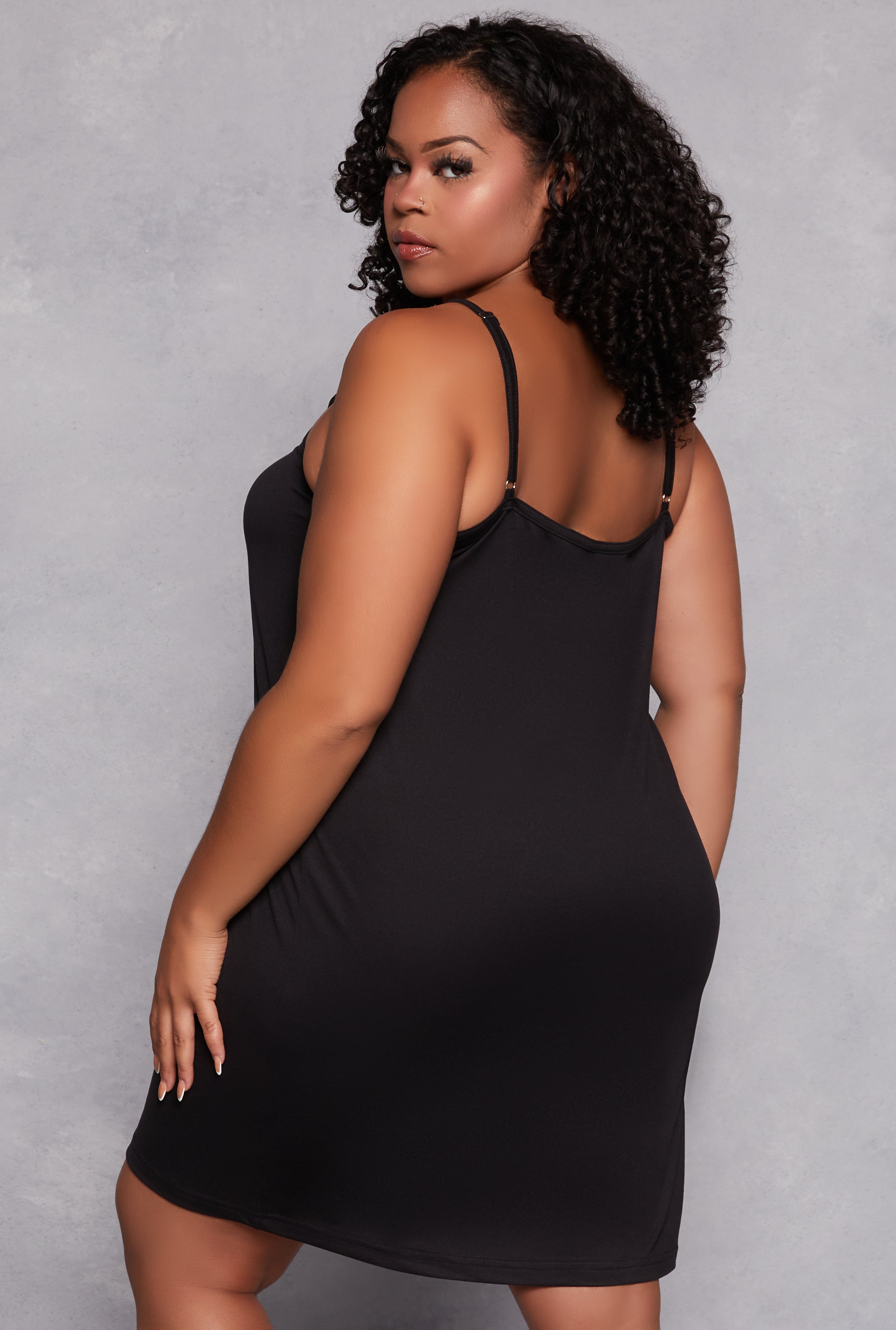 Plus Size Play All Day Graphic Cami Nightgown with Robe、mySite、camillekostekn