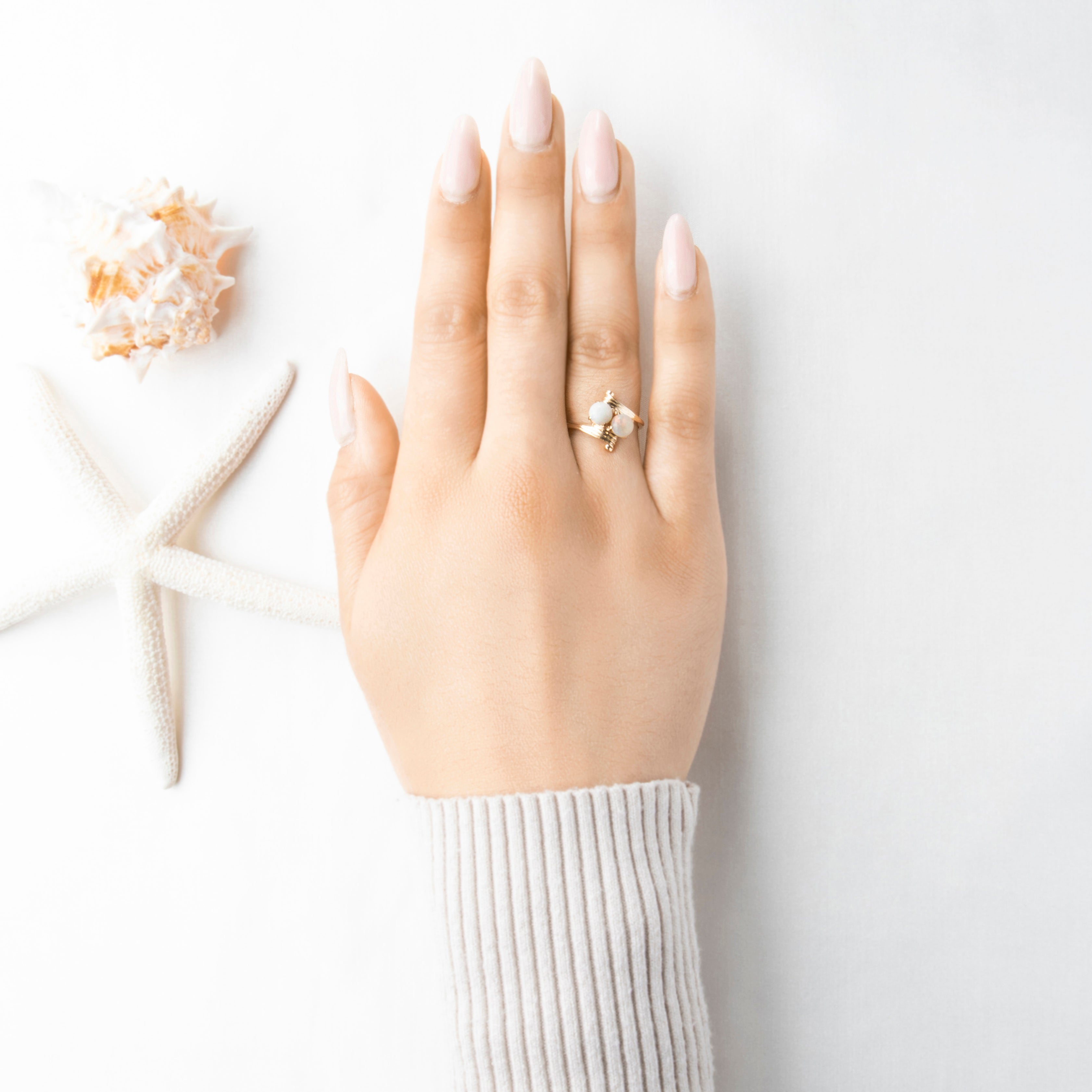 Vintage 10k Yellow Gold Opal Bypass Flourish Ring 7.25、mySite、hinf8tx79