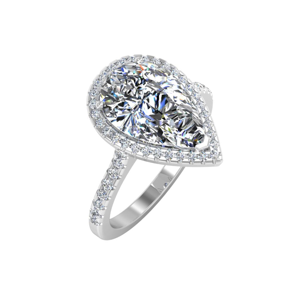Pear Cut Moissanite Petite Halo Engagement Ring、mySite、hinf8tx79