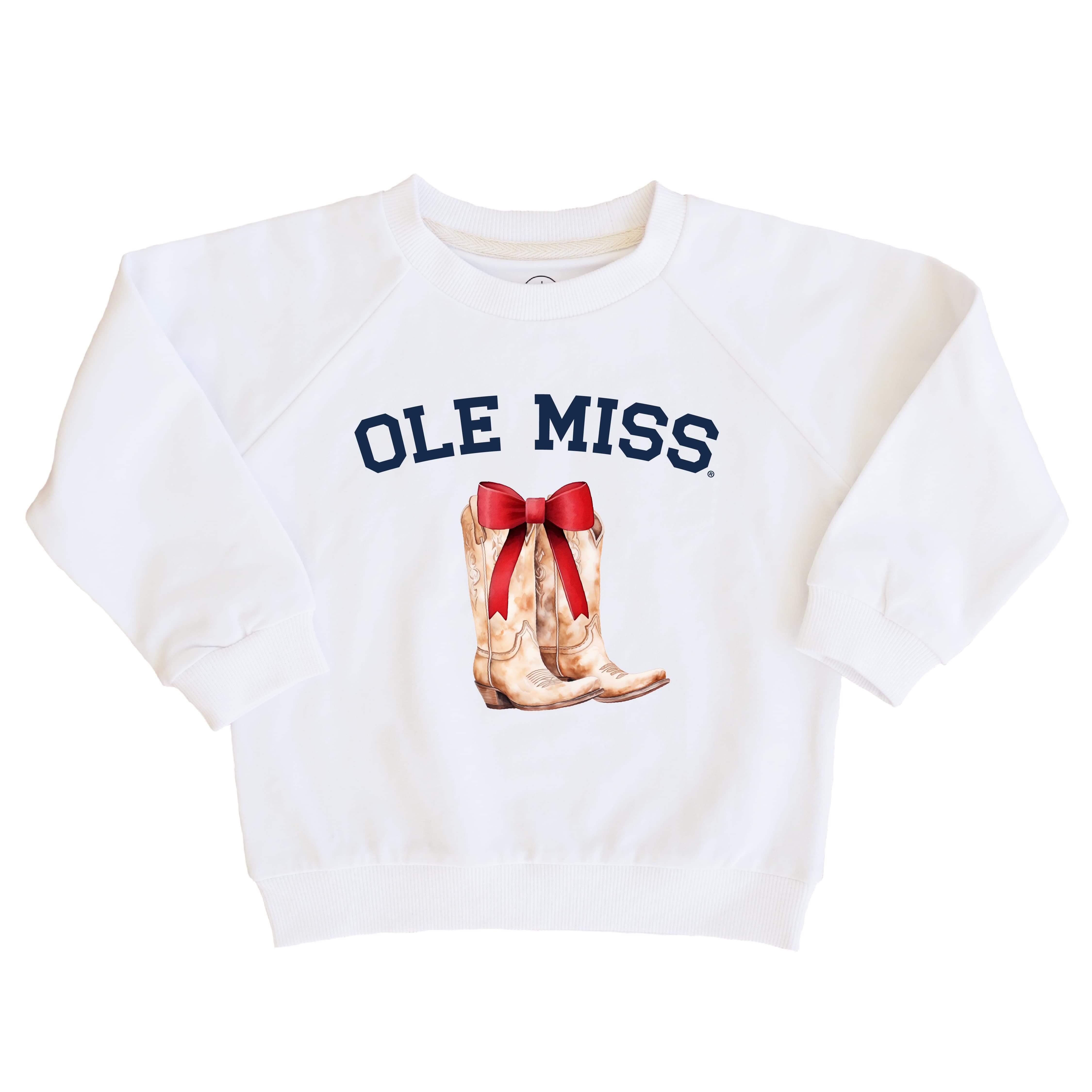  University of Mississippi | Footballs & Bows Kids Graphic Sweatshirts、mySite、layawaytickets