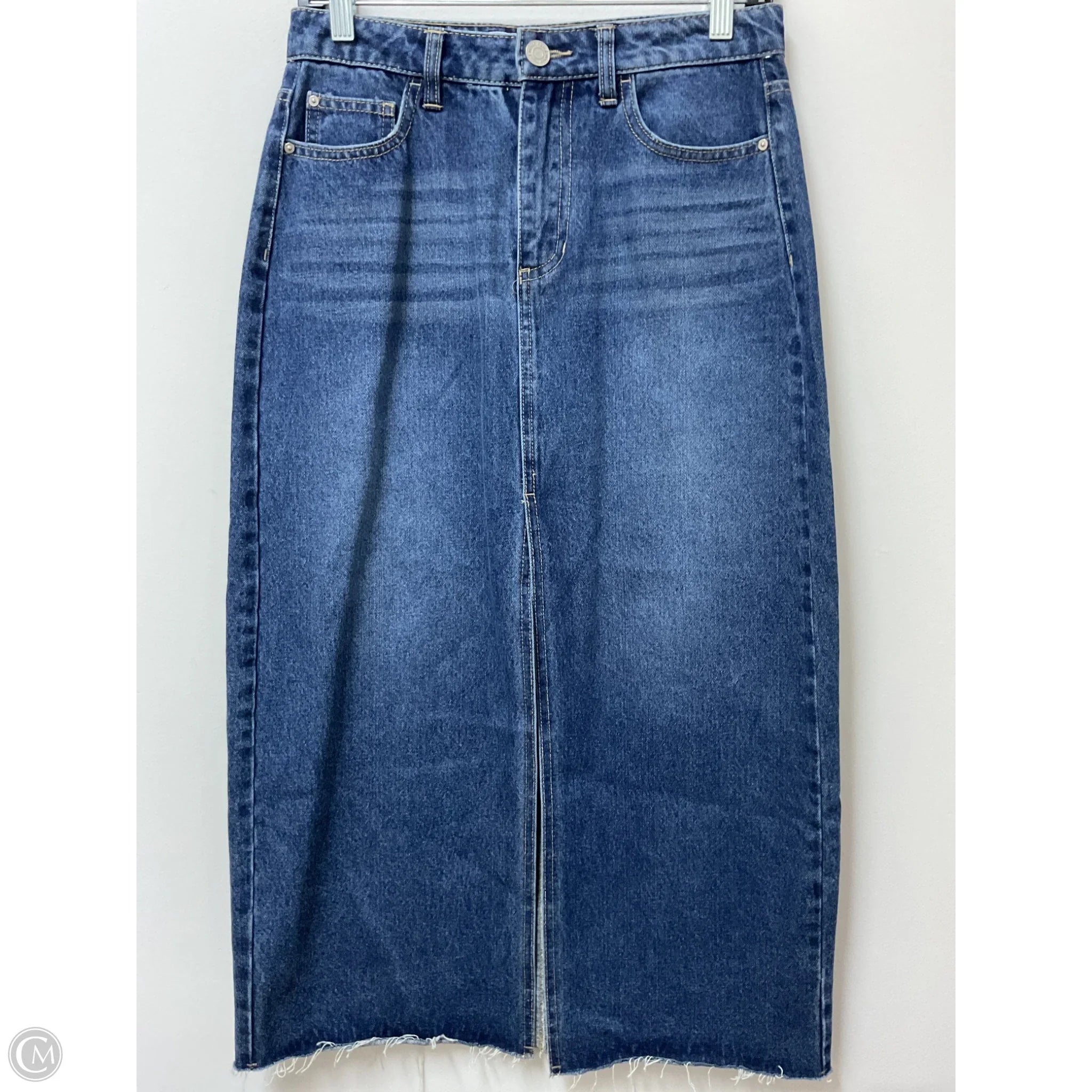 Skirt Midi By Indigo Rein In Blue Denim, Size: 4、mySite、garagedoors4me