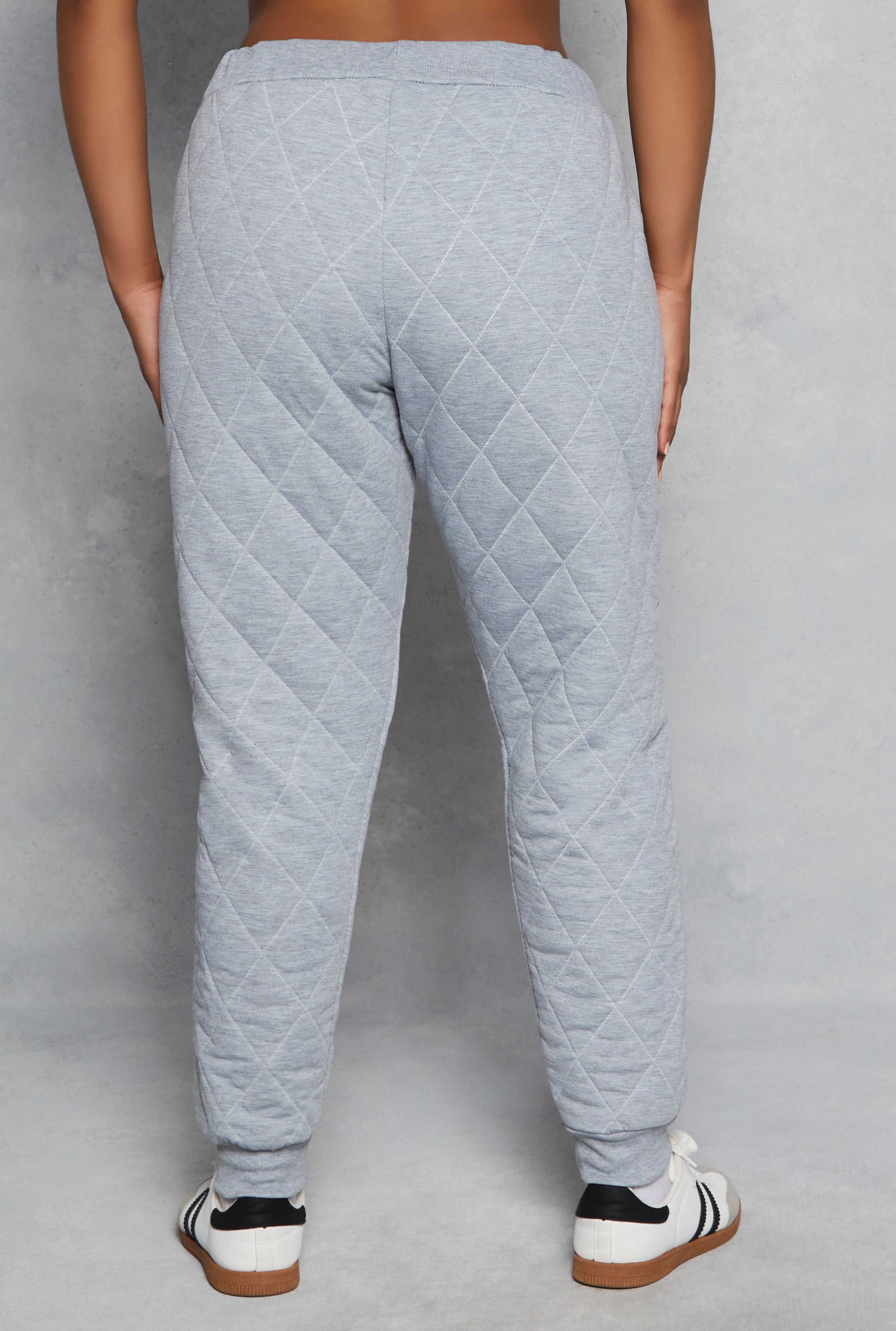 Plus Size Quilted Toggle Drawstring Joggers、mySite、camillekostekn