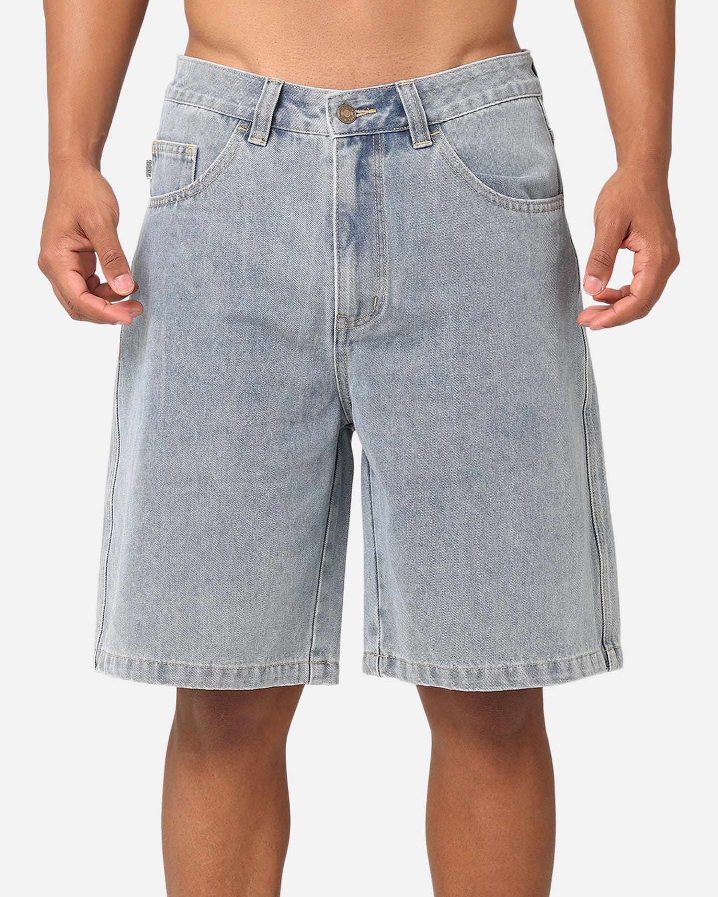 S Double Print Denim Standard Shorts Light Blue、mySite、zt4zffjzw