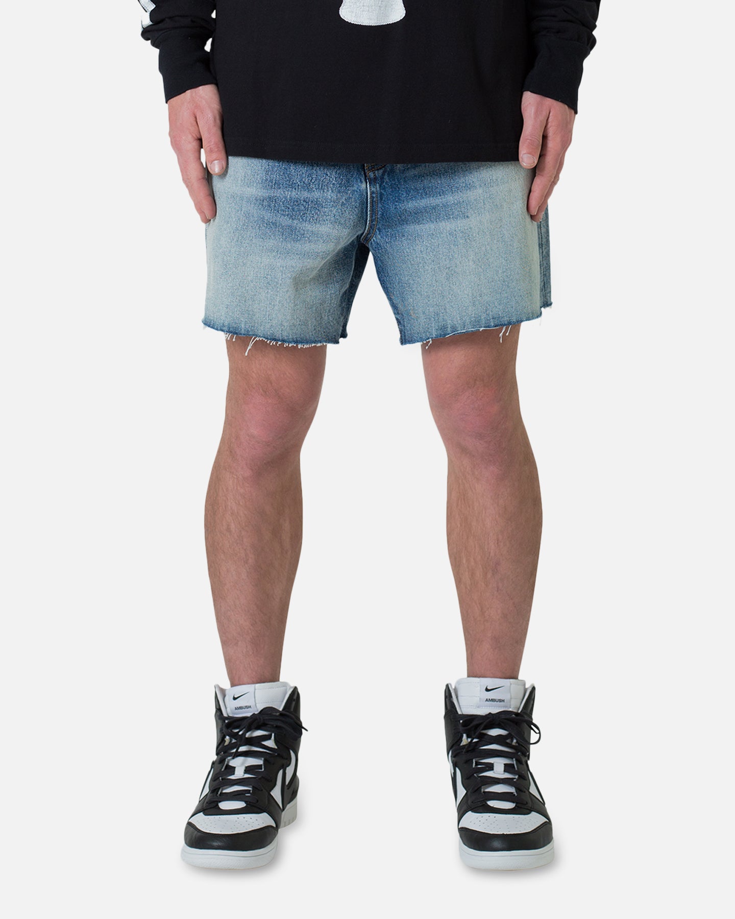 MNML Cut Off Denim Shorts Blue、mySite、zt4zffjzw
