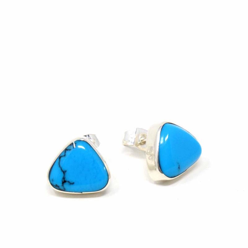 Sterling Silver Earrings, Triangle with Turquoise、mySite、g9winljtr