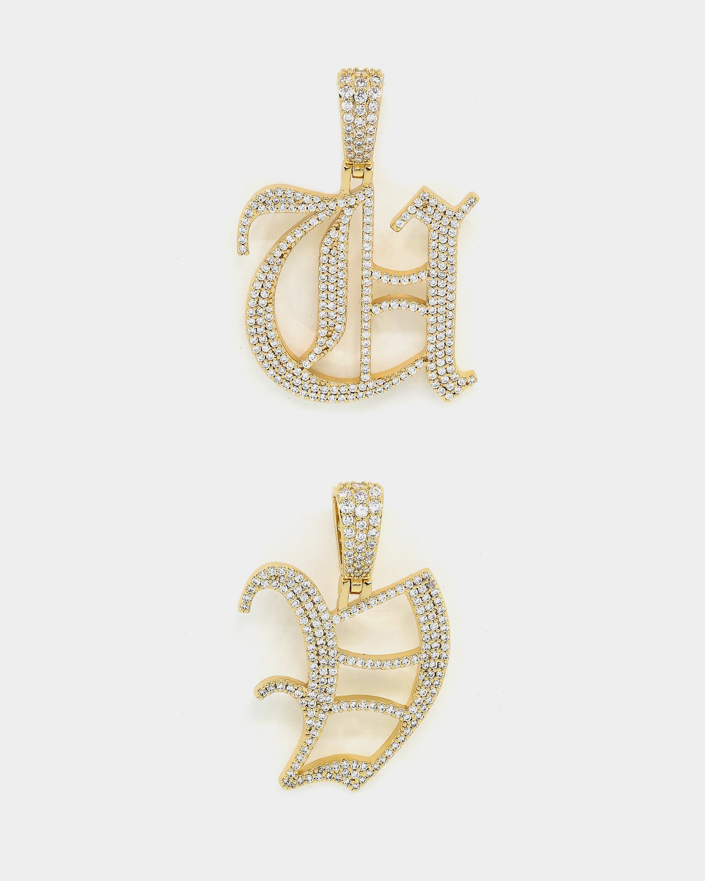 Saint Morta Gothic Iced Letter Pendant Iced Gold、mySite、zt4zffjzw