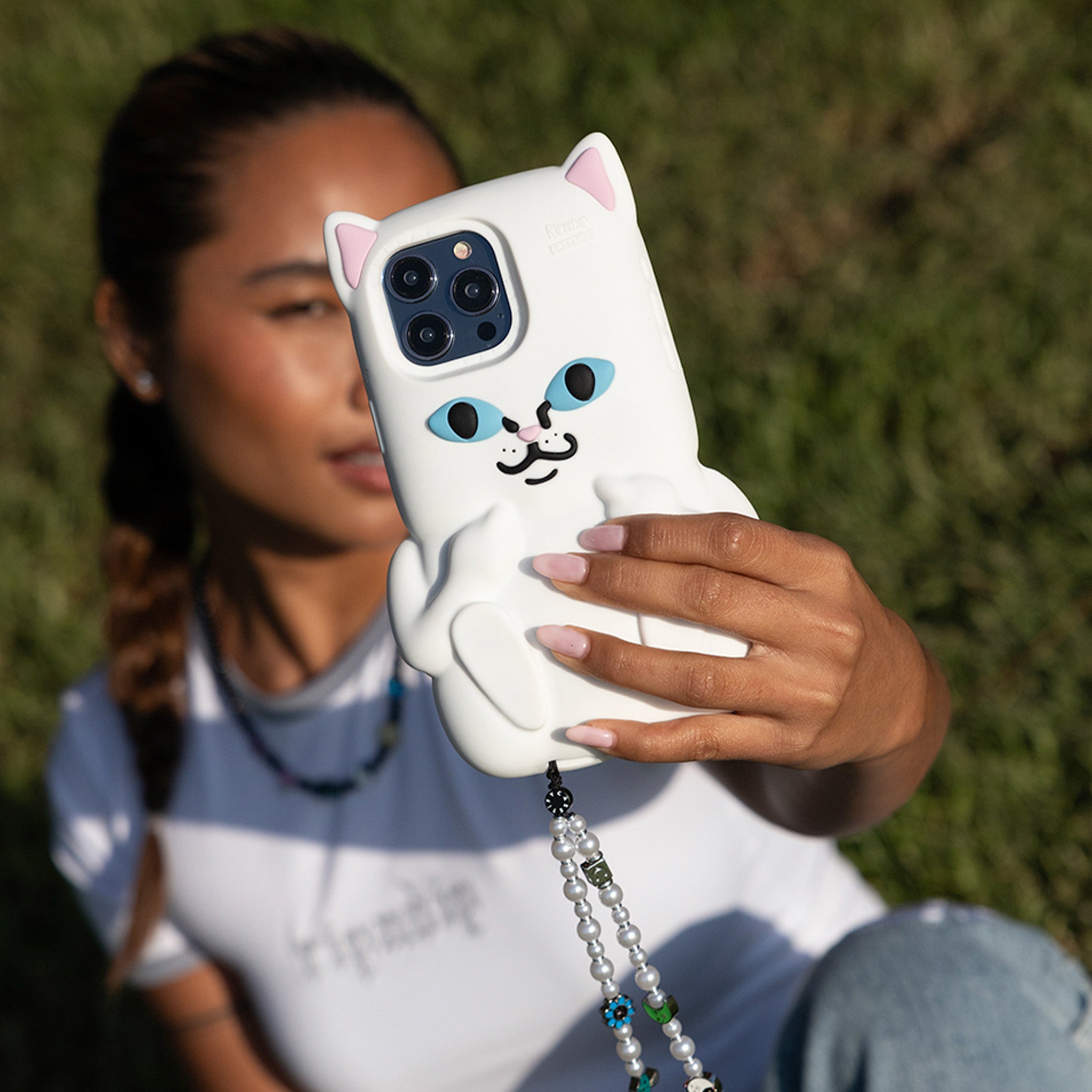  CASETiFY x Ripndip Lord Nermal iPhone 3D Phone Case (White)、mySite、merchandisen