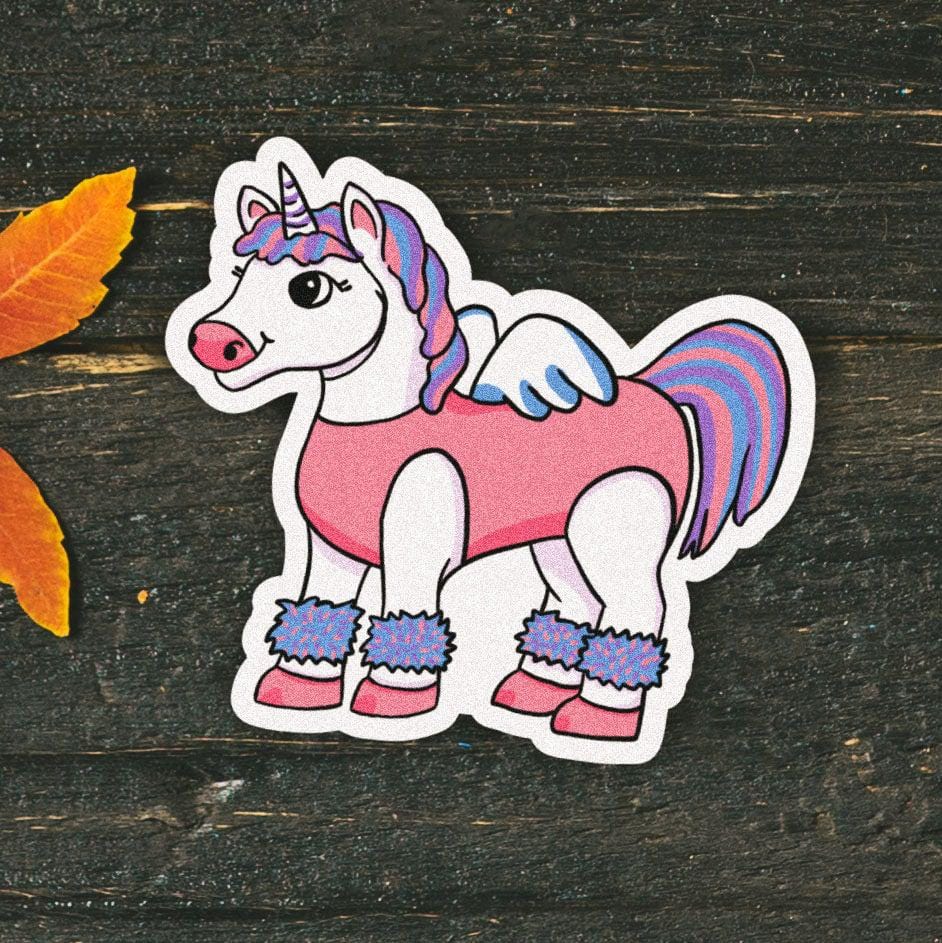 Unicorn Fitness Instructor Halloween Costume Sticker、mySite、elrpsem3k