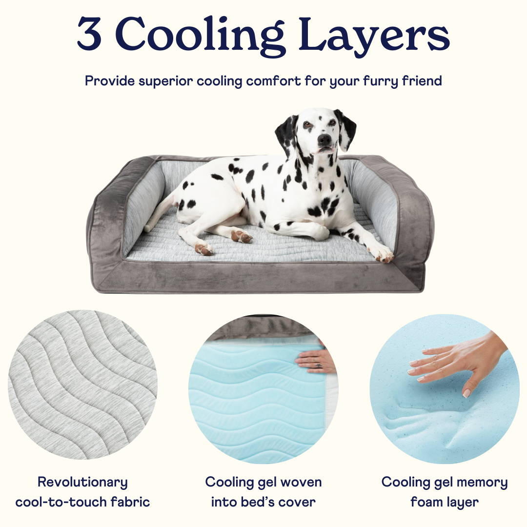 PupChill™ Cooling Bolster Dog Bed + Waterproof Blanket Bundle - Arctic Grey、mySite、solidvoid