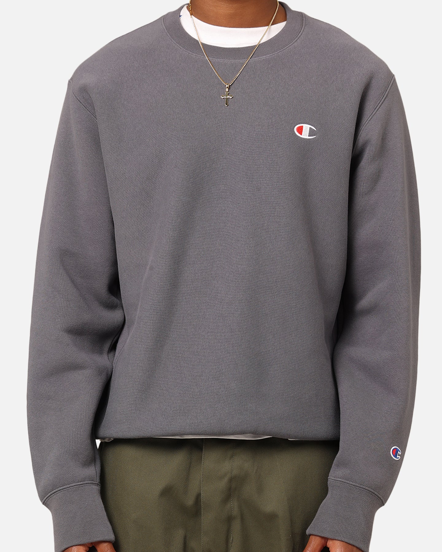 Champion Reverse Weave Small C Crewneck Grey Ocean、mySite、zt4zffjzw