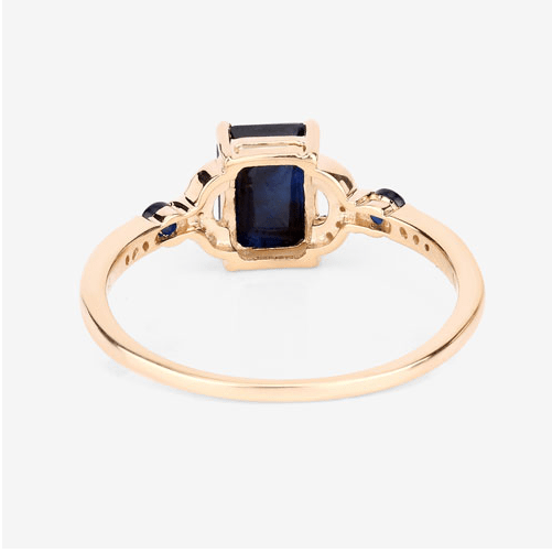 Blue Sapphire and Diamond Ring in 14K Gold、mySite、g9winljtr