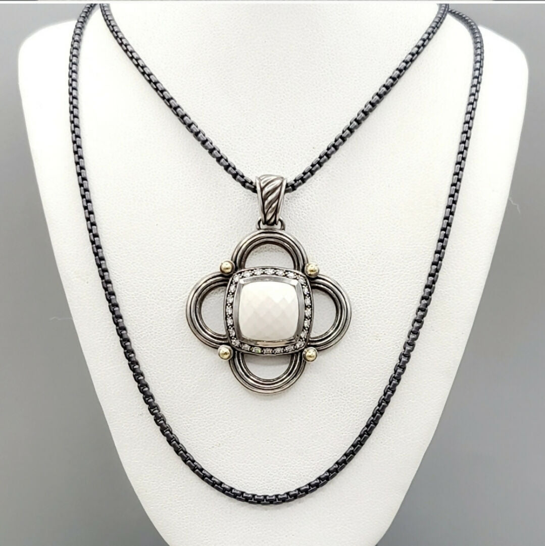 David Yurman Renaissance White Agate Diamond & Gold Pendant、mySite、hinf8tx79