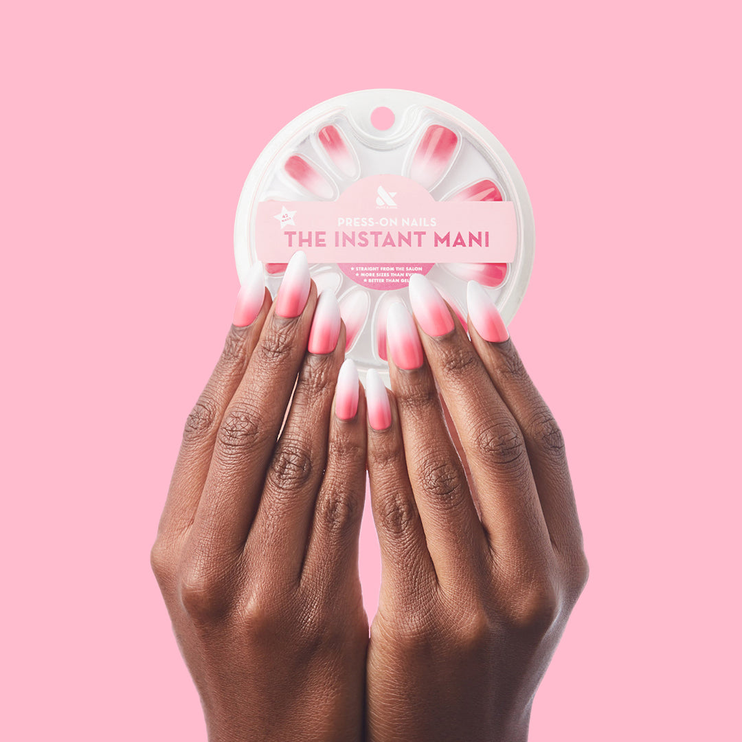 Hot Strawberry Gradient - Press-On | Long | Almond、mySite、solidvoid