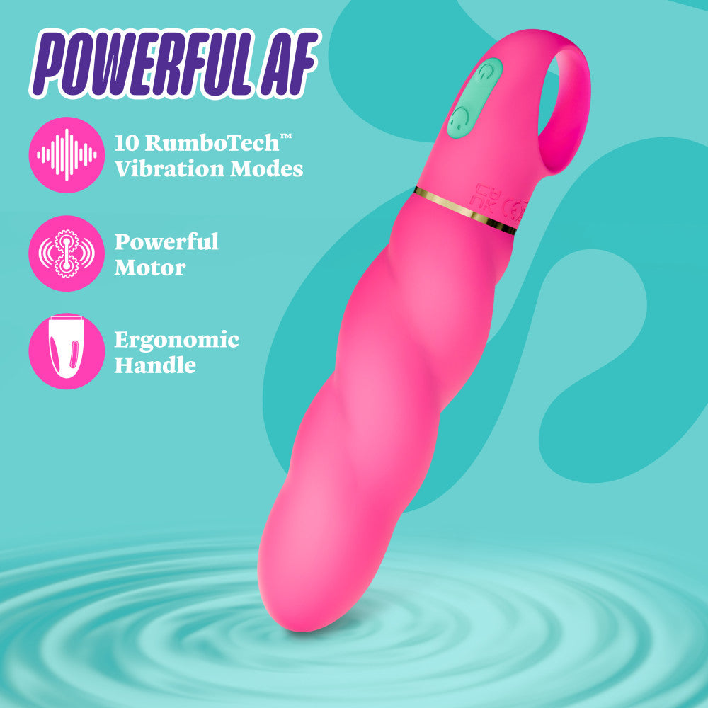 Aria by Blush® | Amazing AF 6 Inch Spiral Silicone Vibrator – Rechargeable Clitoral & G-Spot Stimulator – In Pink、mySite、bottomscart