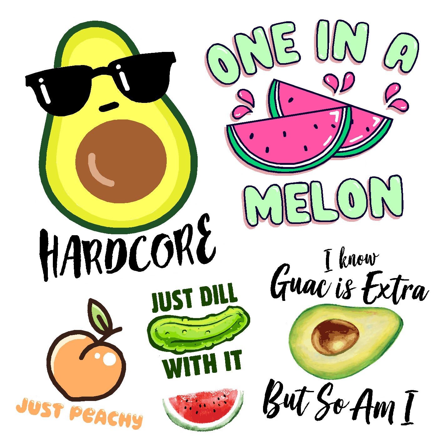  Mostly Fruit Vinyl Sticker Decal Set、mySite、ghnorth