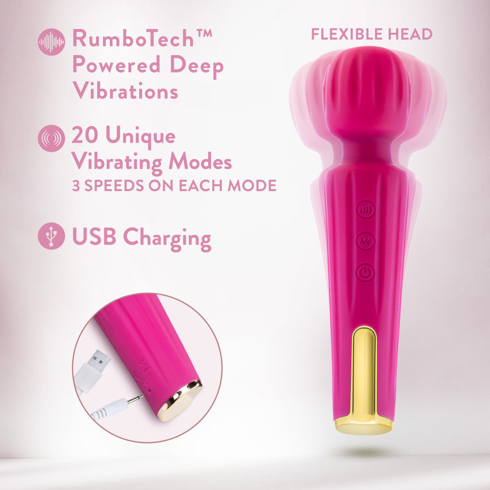 Blush Allana Velvet 20 Function Vibrating Massage Wand With RumboTech™、mySite、bottomscart